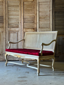 Vintage Louis XVI Style Rattan Settee