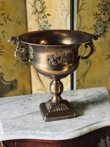 Aged Gold Pedestal Urn