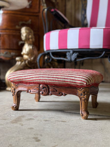 Vintage Striped Footstool