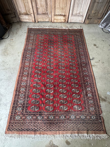 Vintage Pakistani Bokhara Handknotted Woollen Carpet