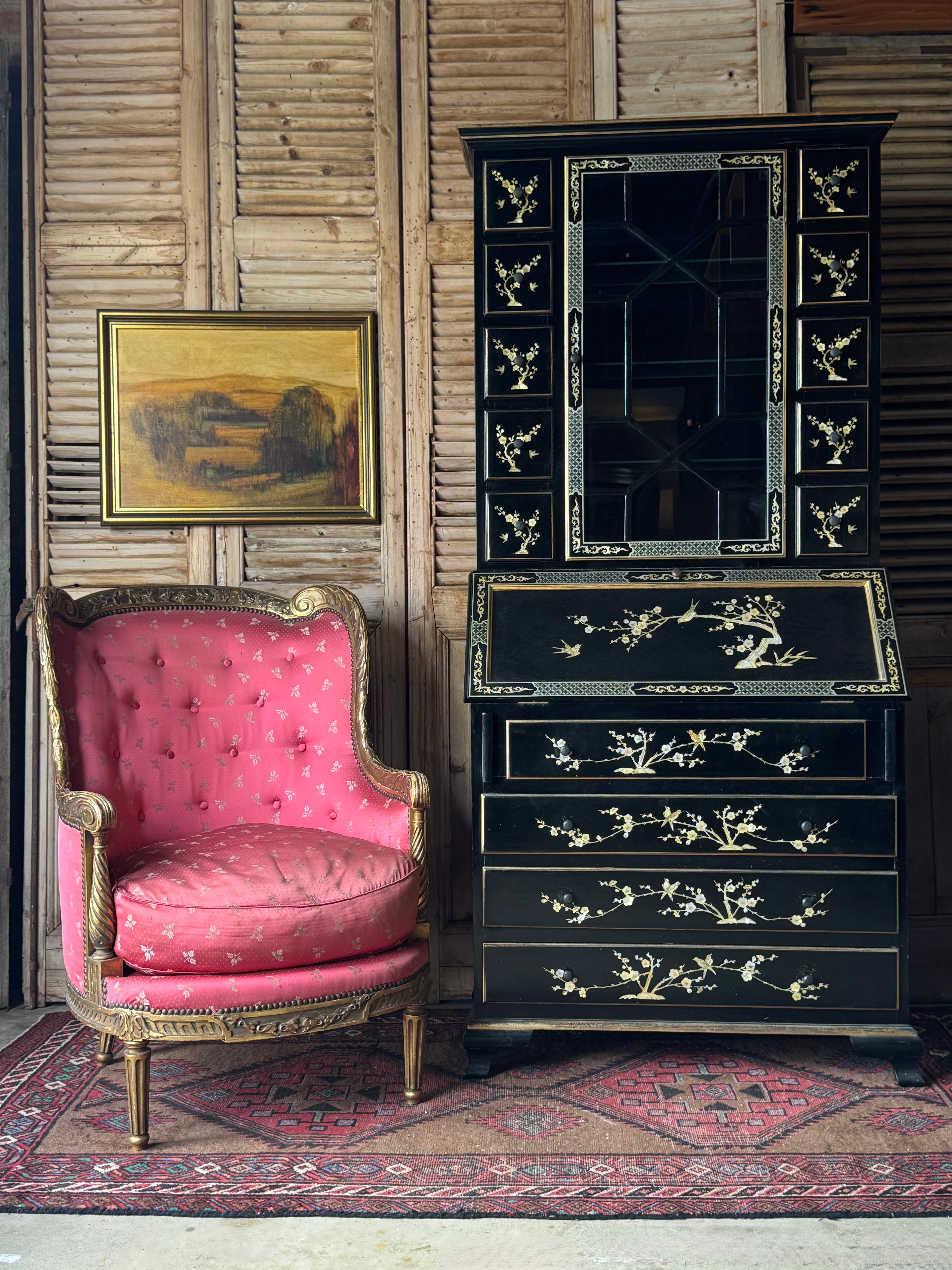 Antique French Louis XVI Style Bergère Armchair