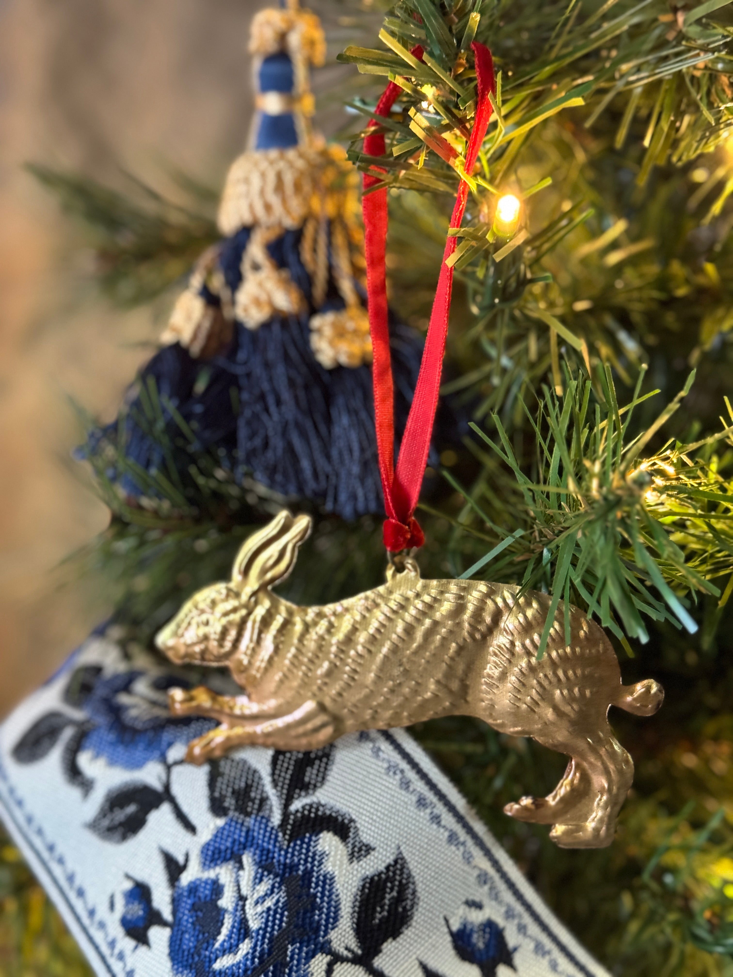 Victorian Hare Christmas Ornament