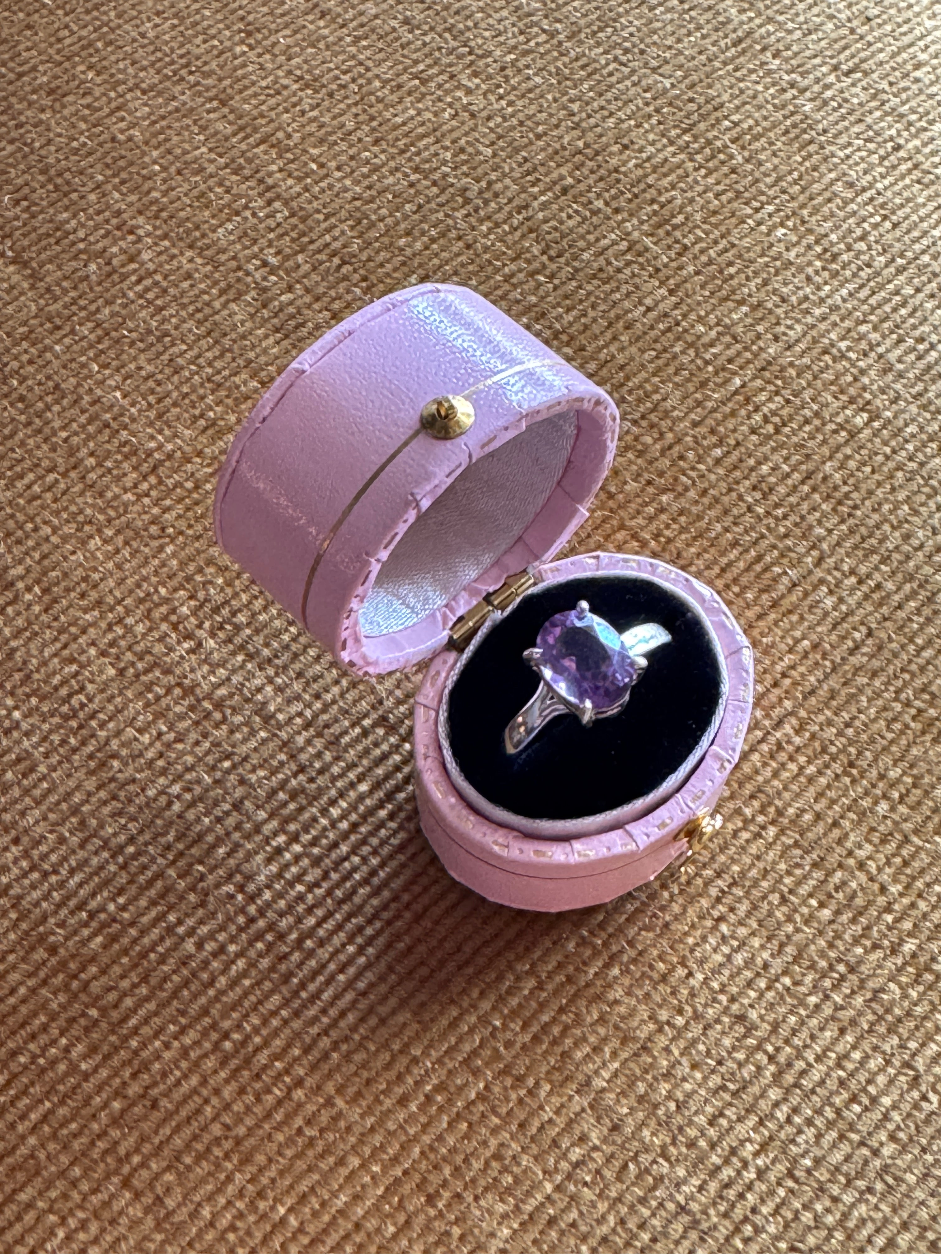 Vintage Sterling Silver Amethyst Dress Ring