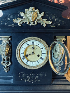 Late 19th Century Antique French Black Slate Mantel Clock