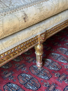 Antique French Louis XVI Style Giltwood Salon Sofa