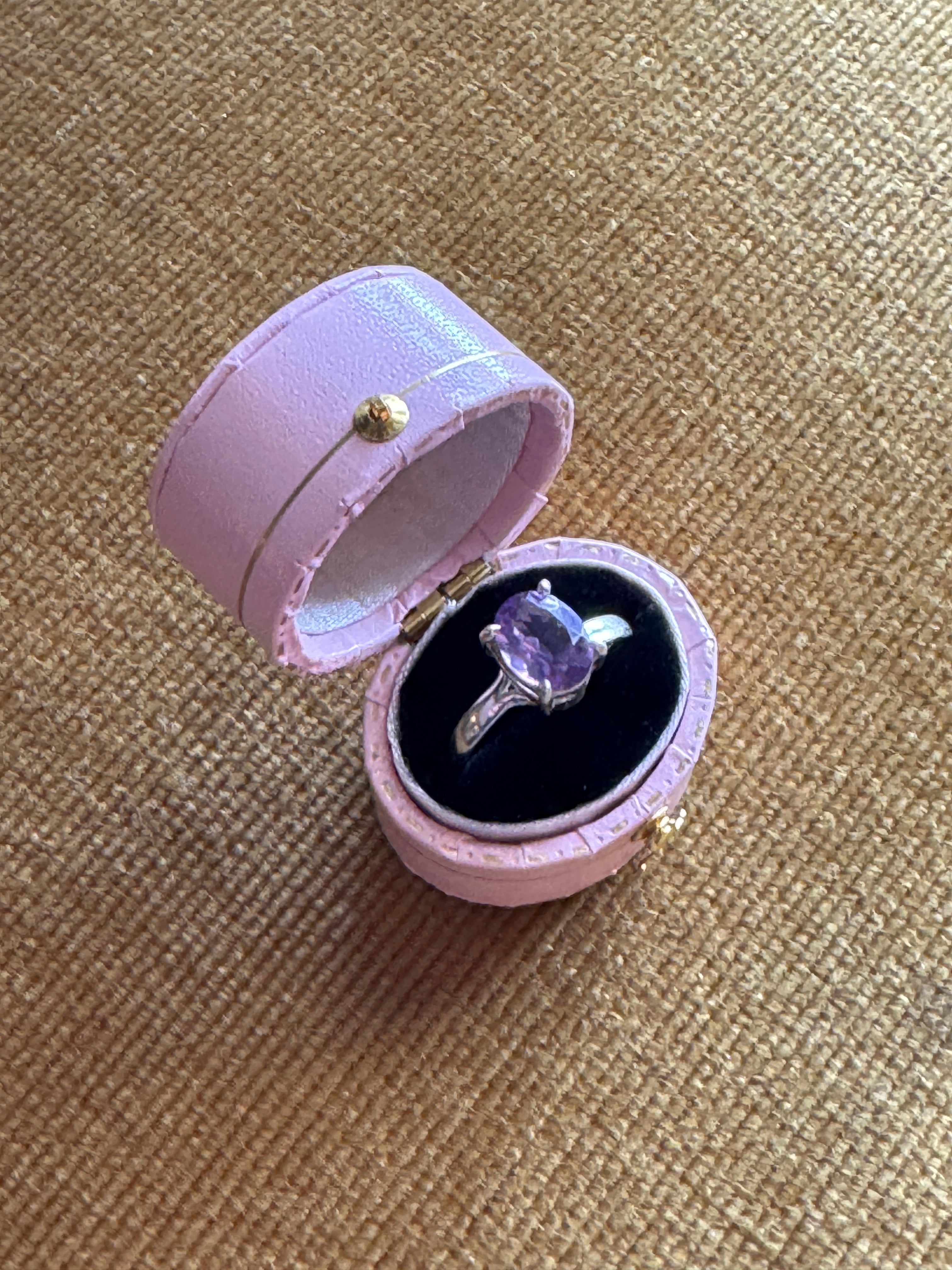 Vintage Sterling Silver Amethyst Dress Ring