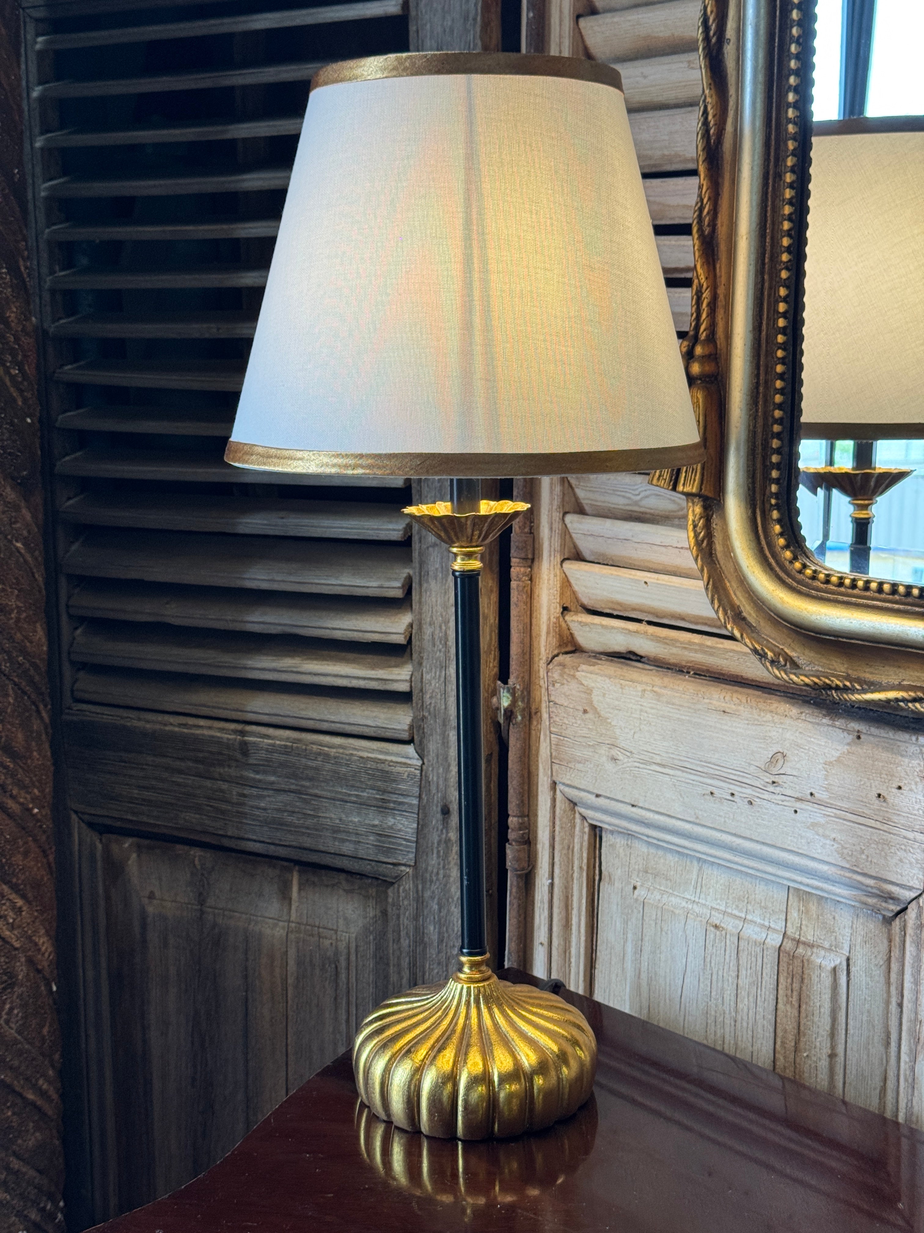 Pair of Black & Gold Table Lamps