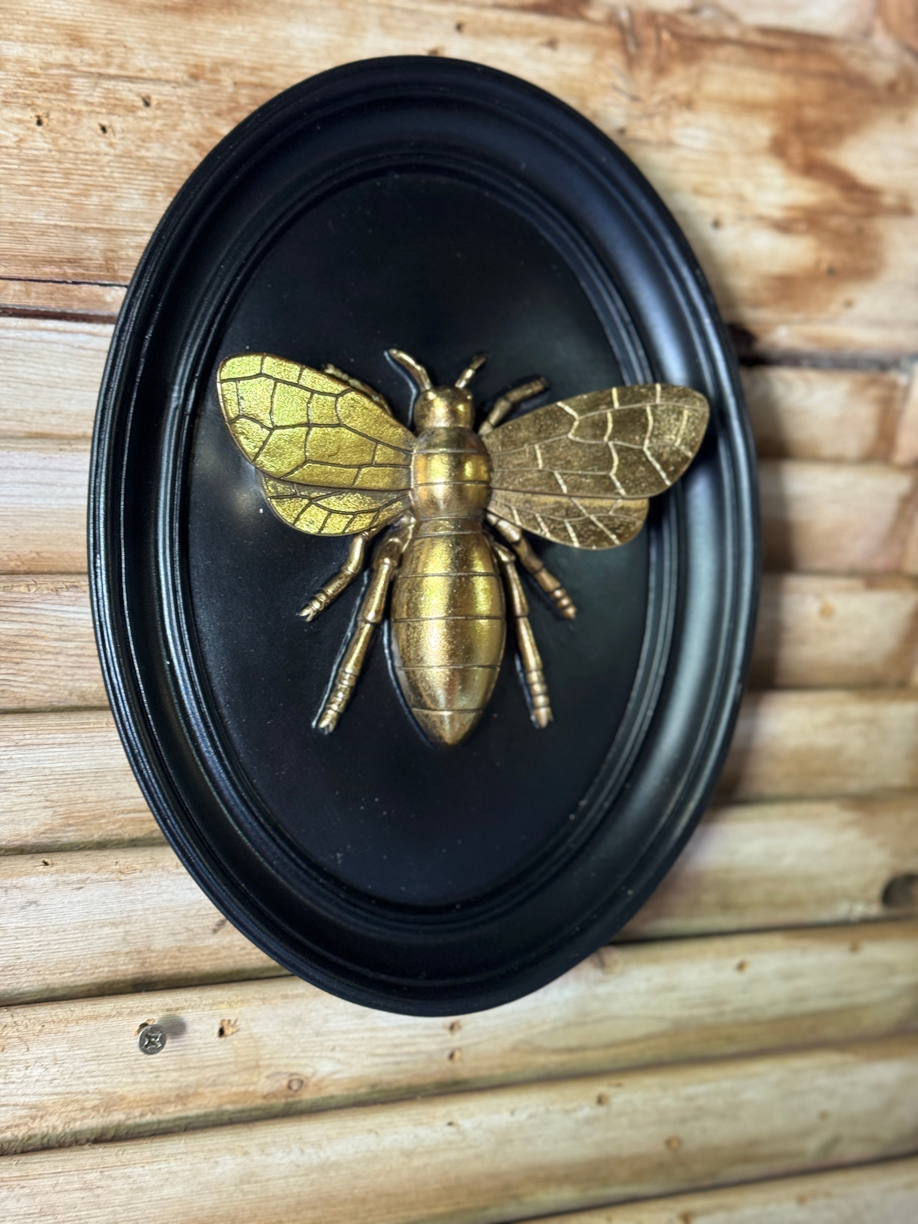 Gold & Black Bee Wall Plaque