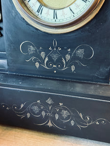 Late 19th Century Antique French Black Slate Mantel Clock