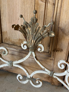 Vintage French Wrought Iron & Marble Console Table