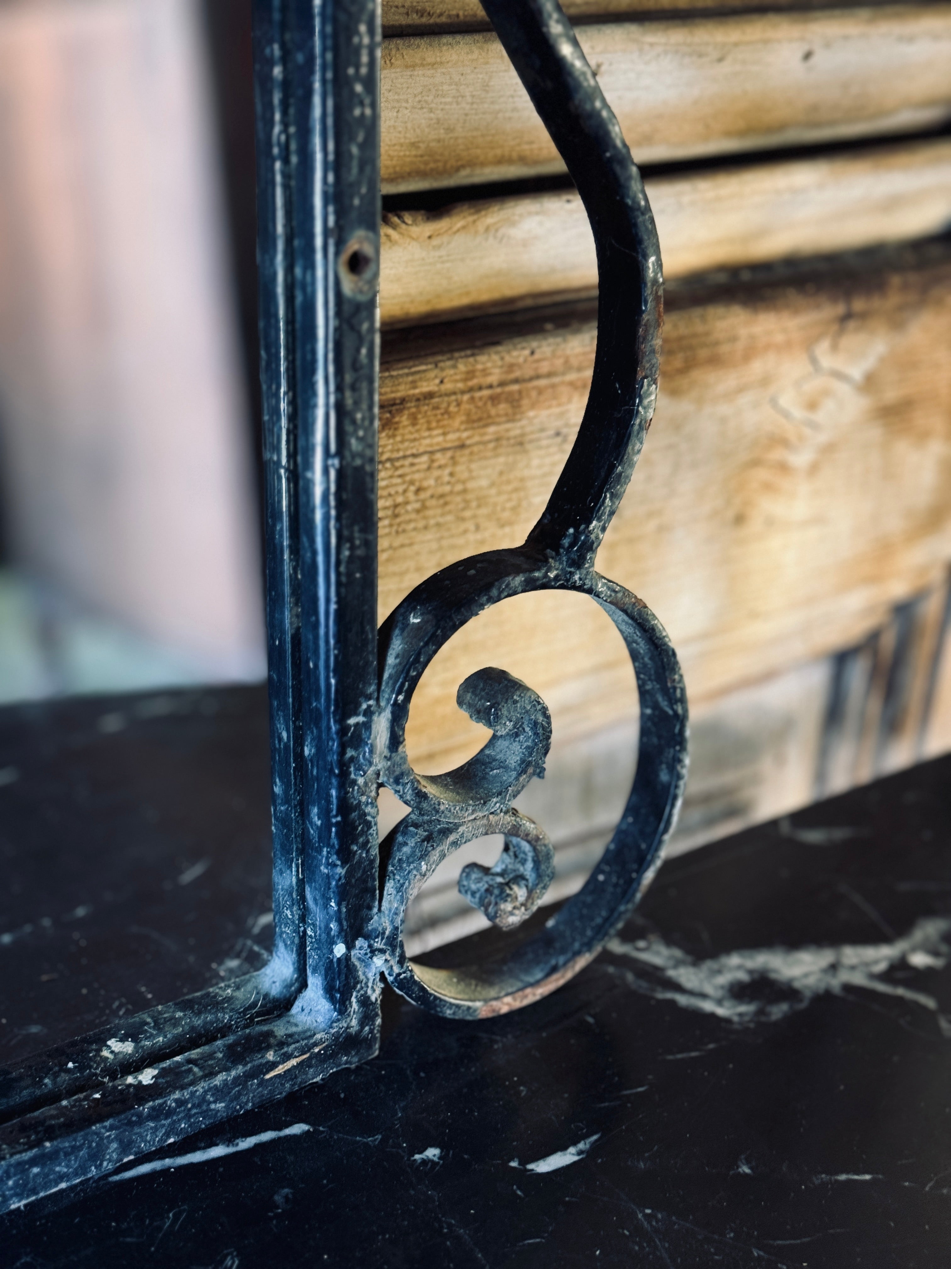 Vintage Wrought Iron Arched Mirror