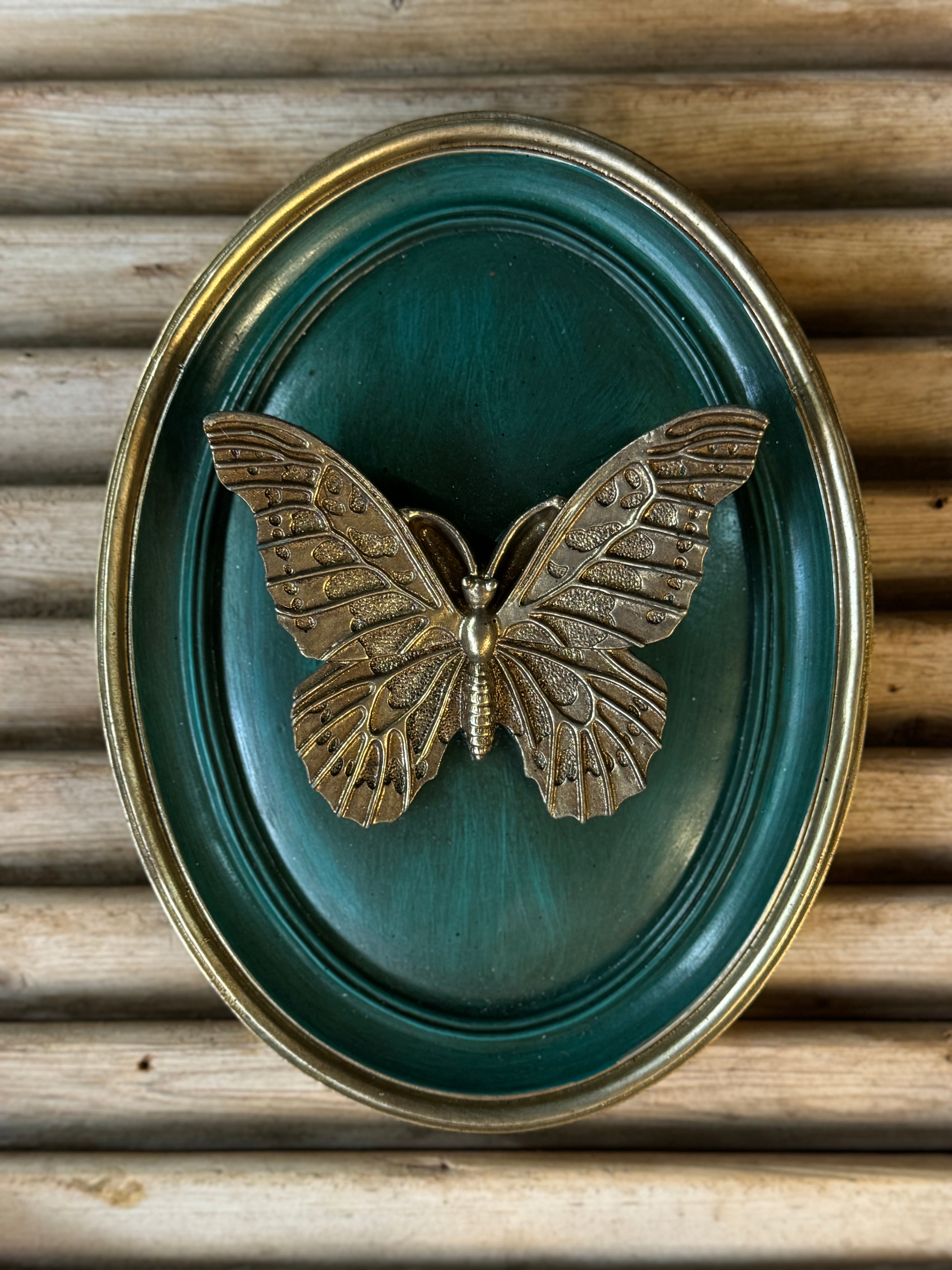 Forest Green Butterfly Wall Plaque