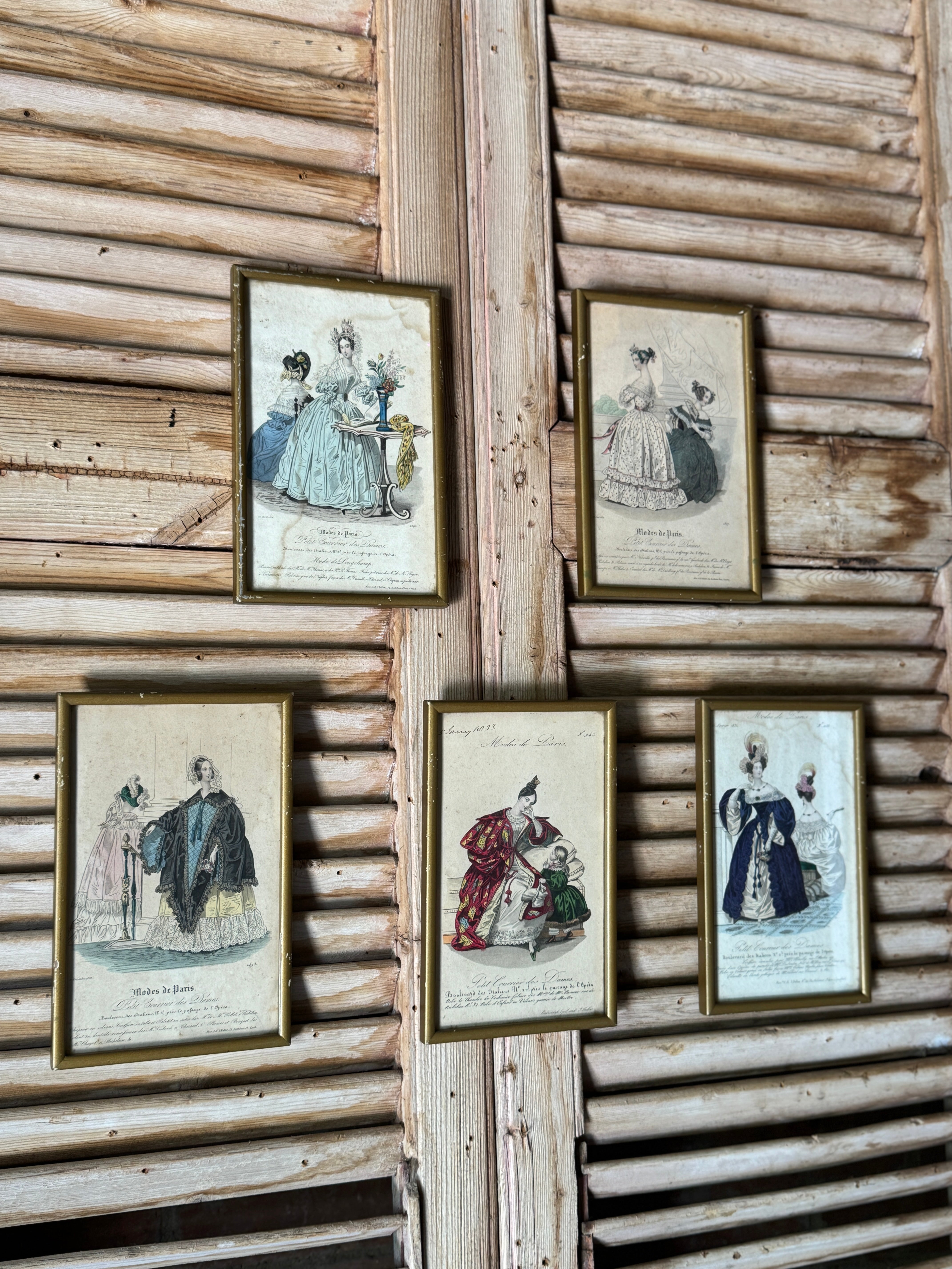 Antique Framed French Fashion Illustration