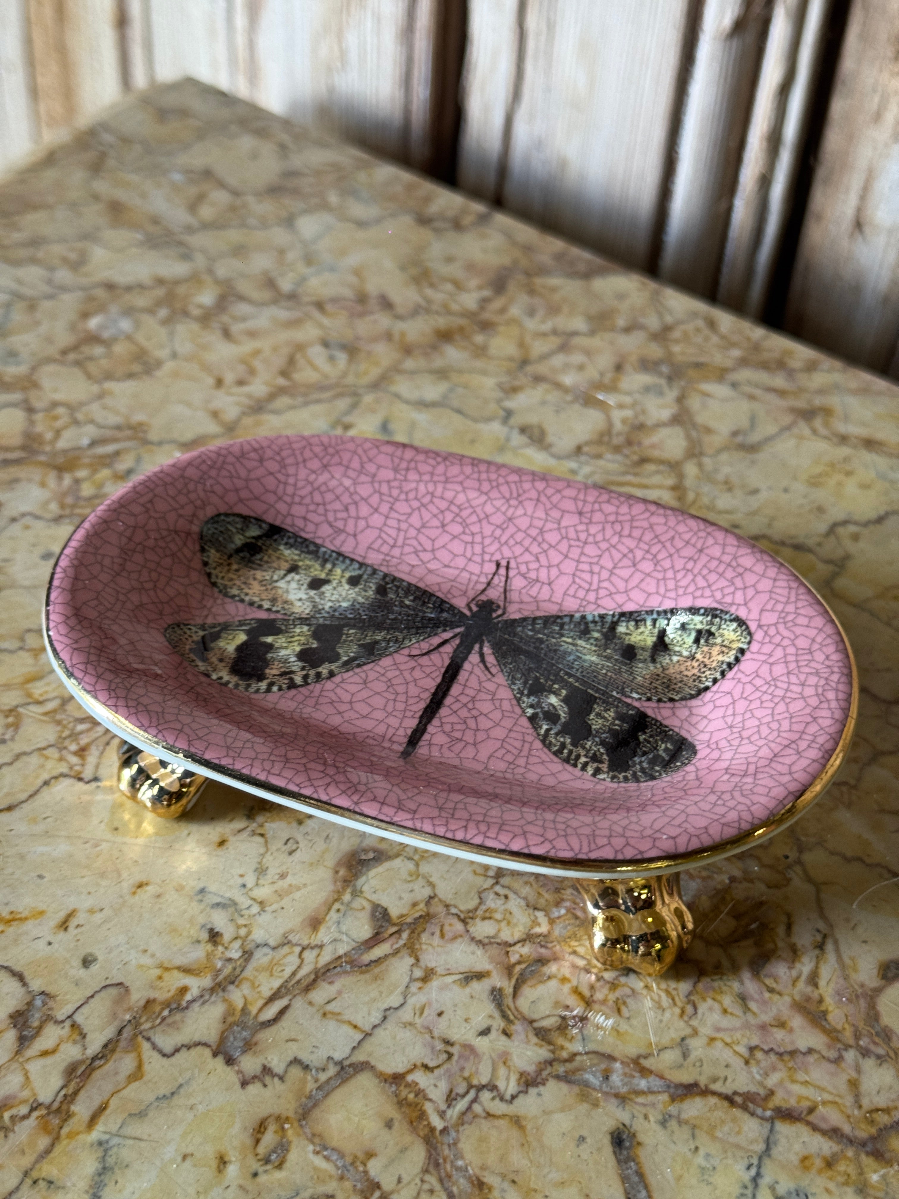 Pink Dragonfly Soap Dish