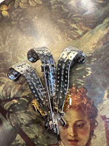 Regal Crowned Feathers Brooch