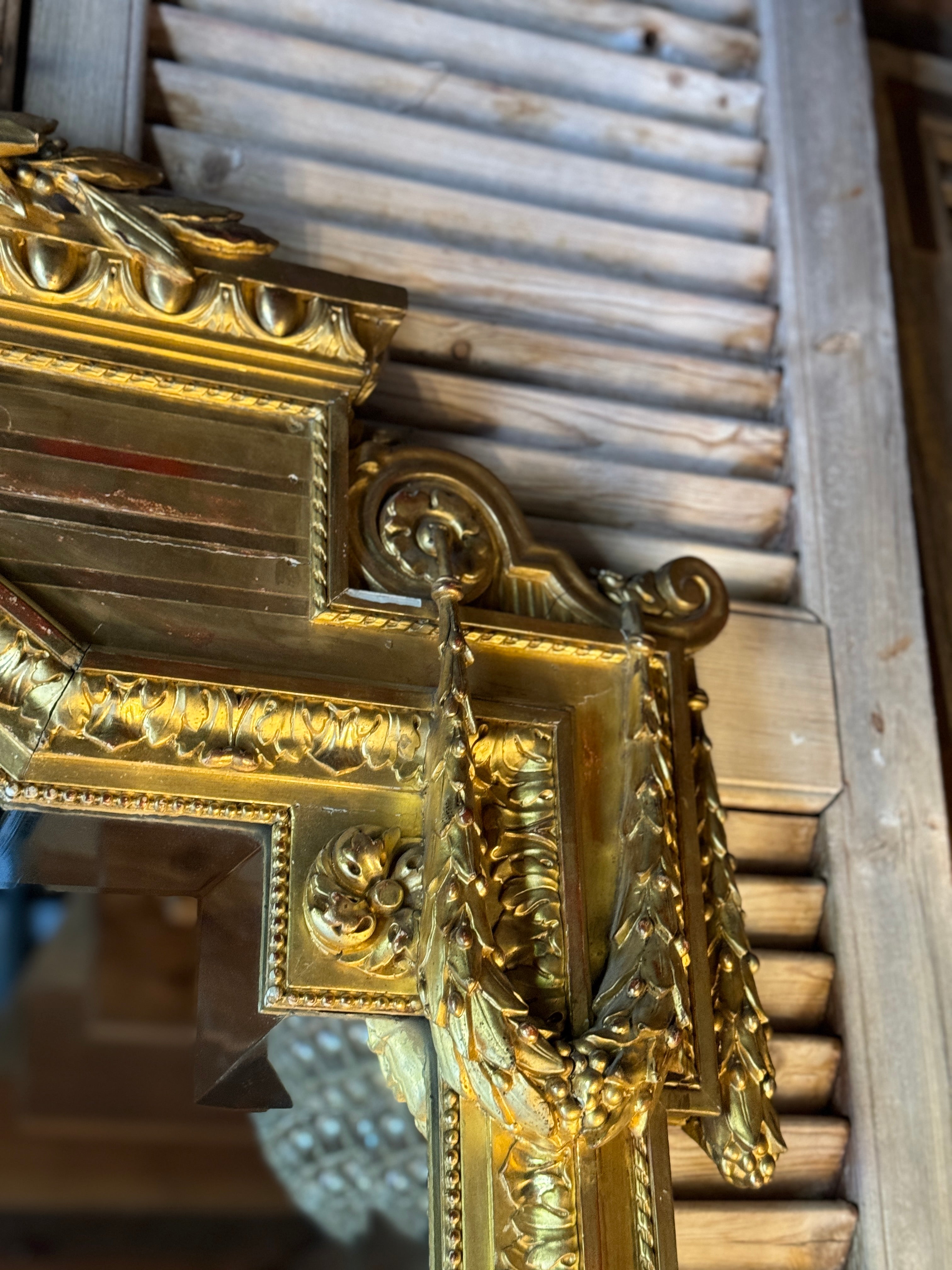 Late 19th Century Antique French Giltwood Mirror