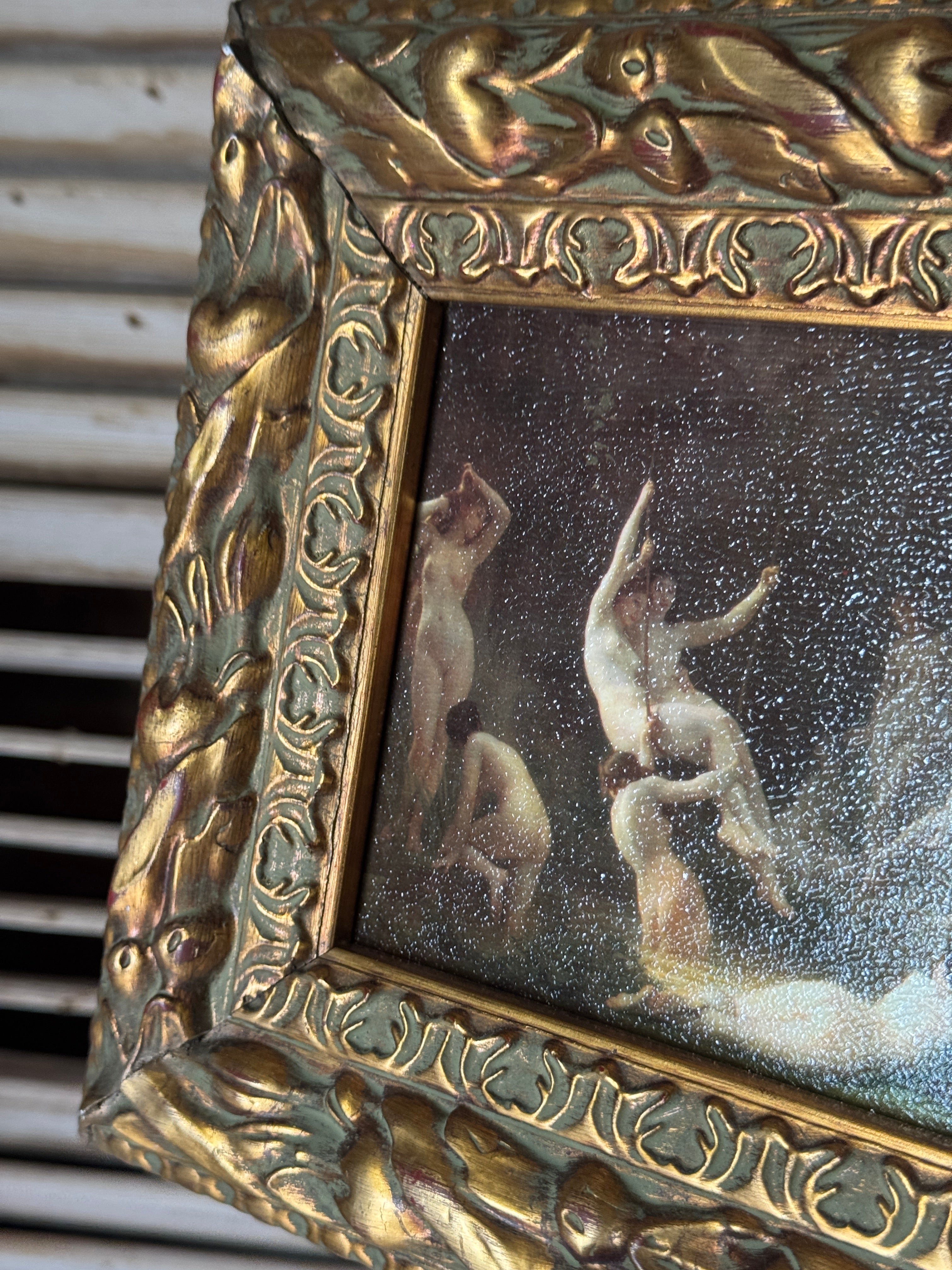 Small Vintage Ornate Gilt Framed Print of "La Nymphée"