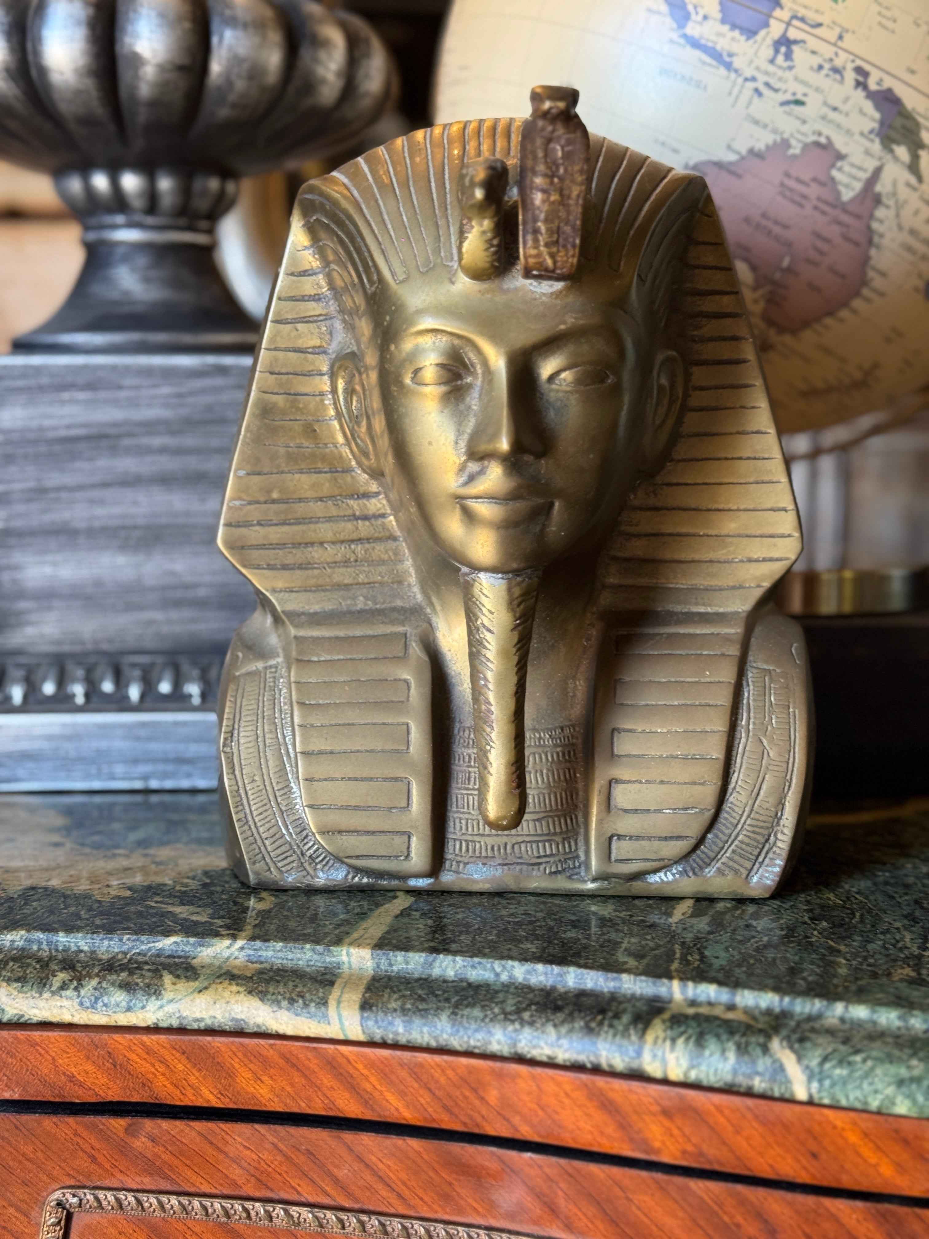 Vintage Brass Pharaoh Bust