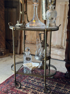 Vintage Bar Cart on Brass Castors