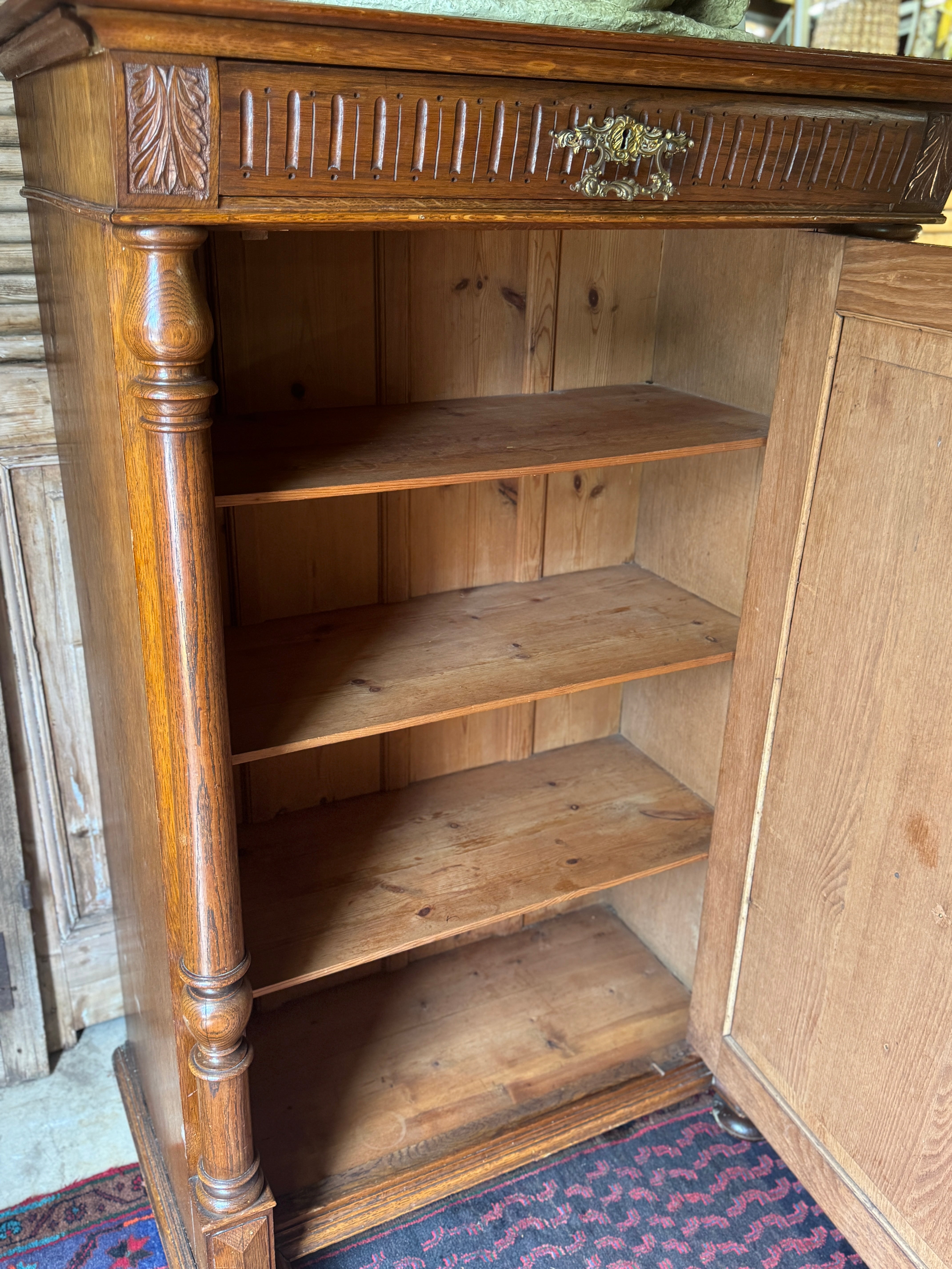 Antique Danish Carved Timber Cabinet