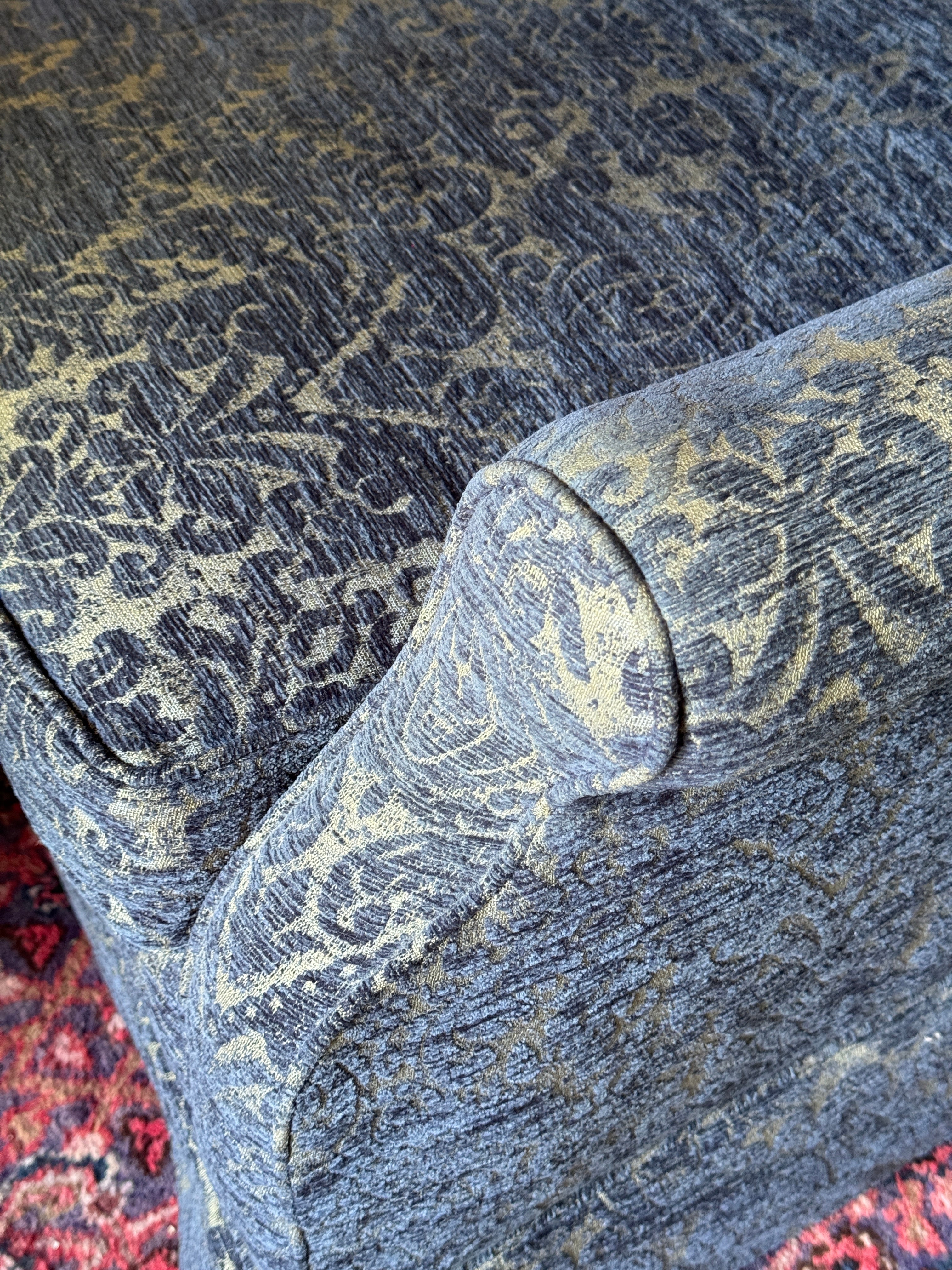 [HOLD] Pair of Vintage Damask Lounge Chairs