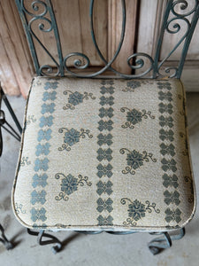 Pair of Vintage Wrought Iron Garden Chairs
