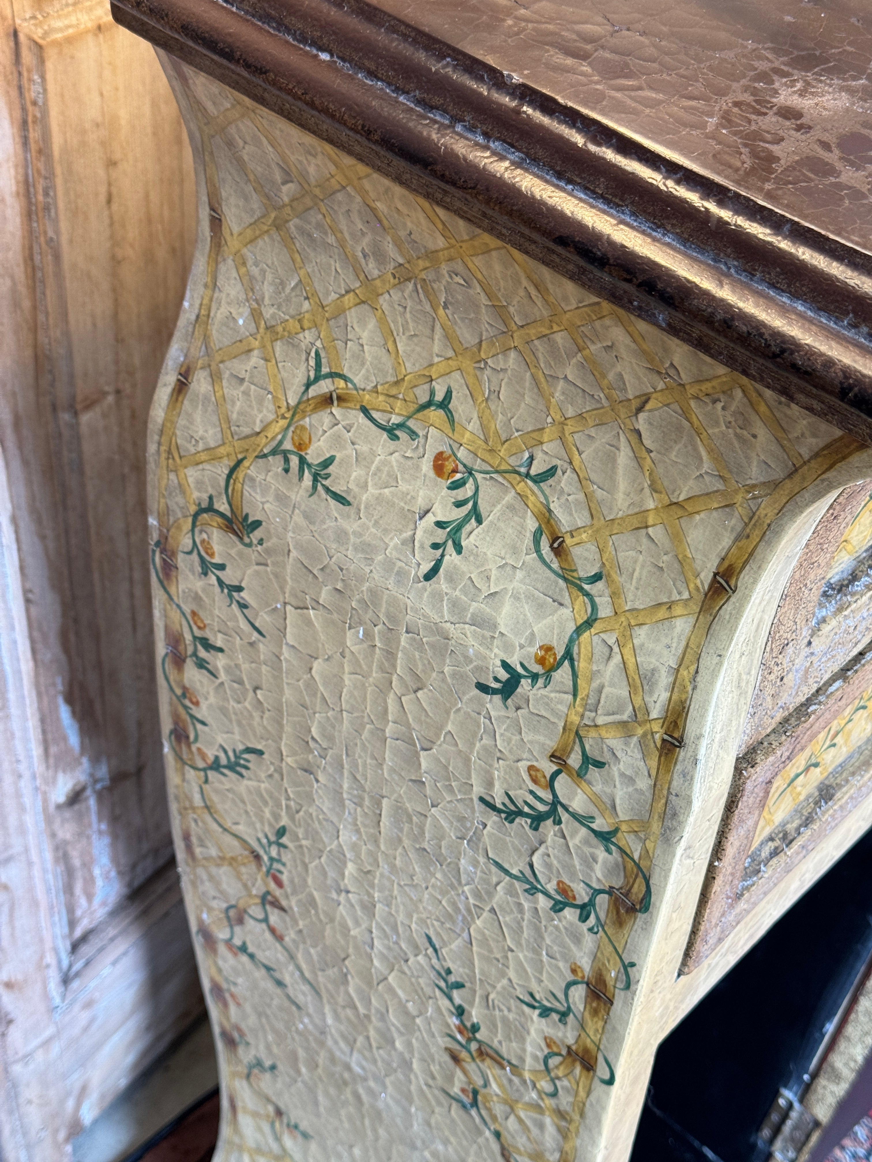 Vintage Handpainted Continental Cabinet