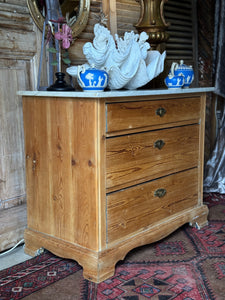 Antique Baltic Pine Marble-Top Dresser – 19th Century