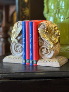 Washed Gold Cupid Cherub Bookends