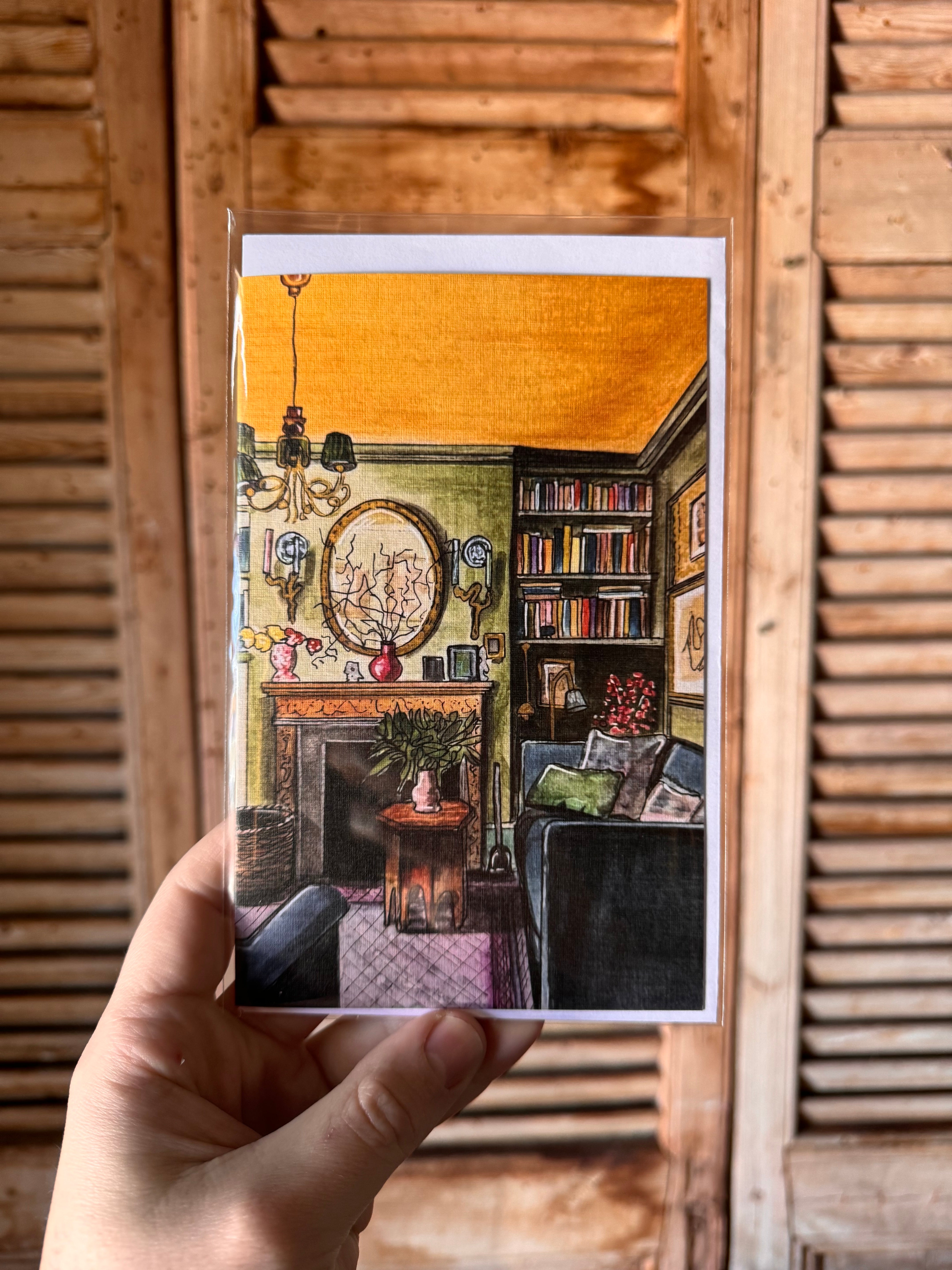Blank Card with Original Art Print by Azadeh Wilson