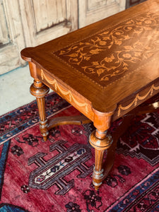 Vintage French Inlaid Marquetry Coffee Table