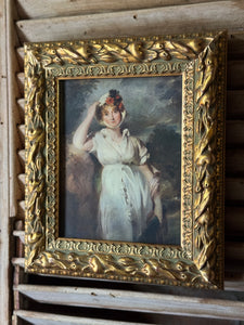 Vintage Ornate Gilt Framed Print of "Caroline of Brunswick, Queen of George IV."