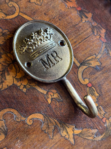 Cast Metal “Mr & Mrs” Wall Hooks