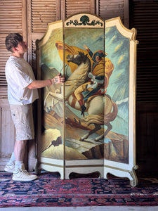 Vintage Hand Painted Napoleon Screen