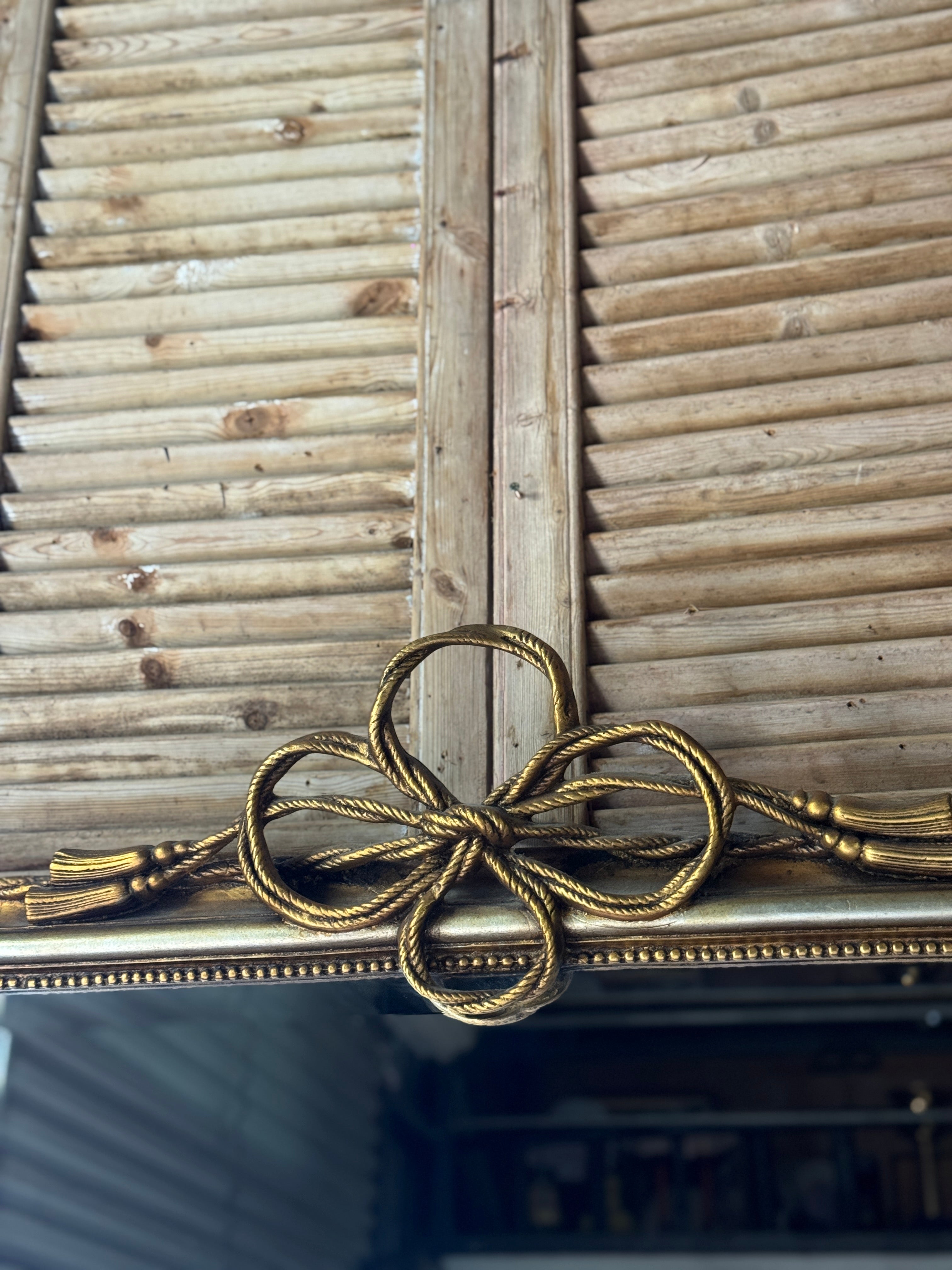 Vintage Gilt Ribbon And Tassel Mirror