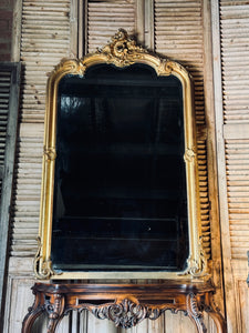 Antique Baroque Timber & Gesso Mirror