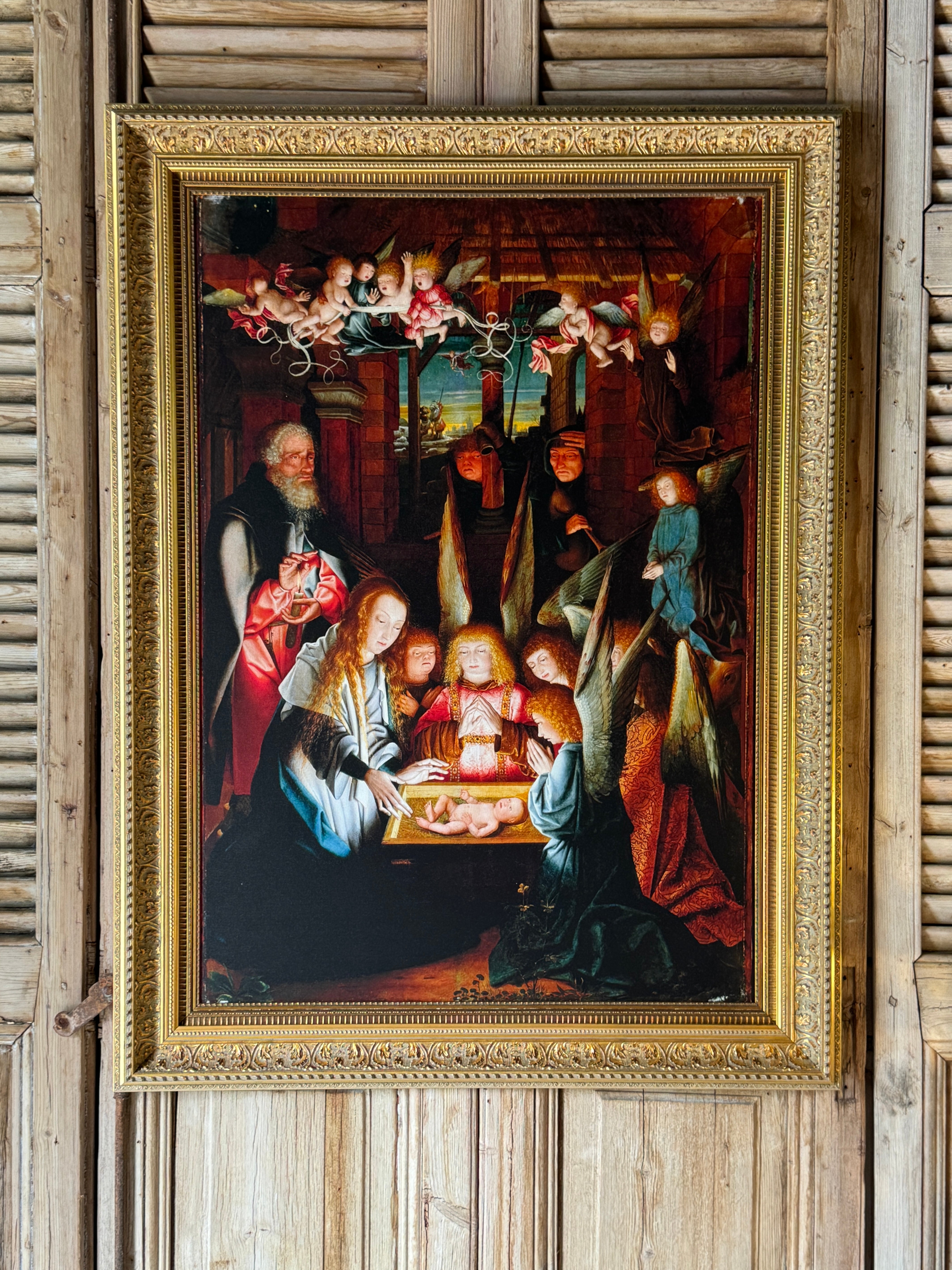 Gilt Framed Print of "The Adoration of the Christ Child"