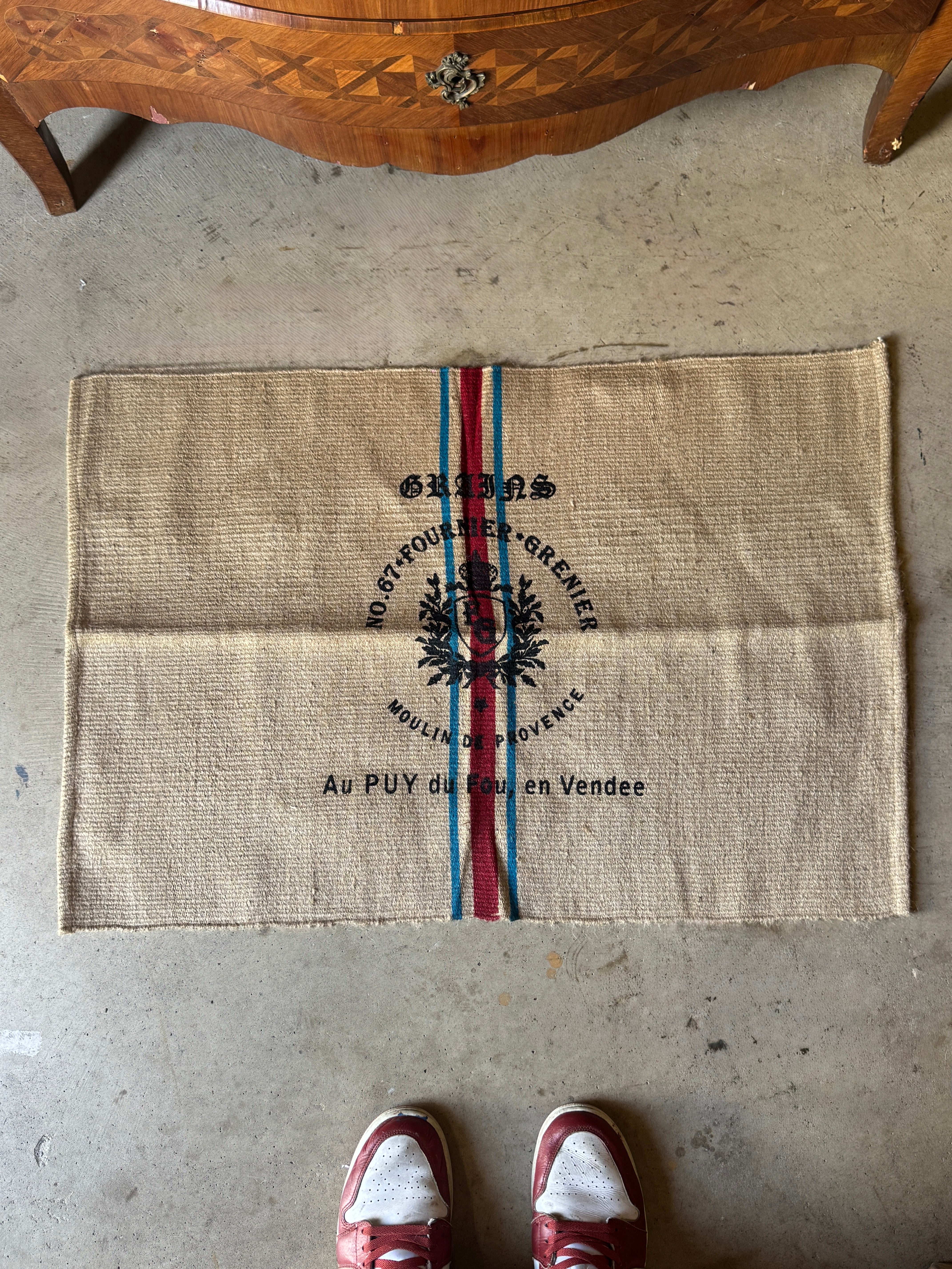 French Grain Sack Jute & Cotton Doormat