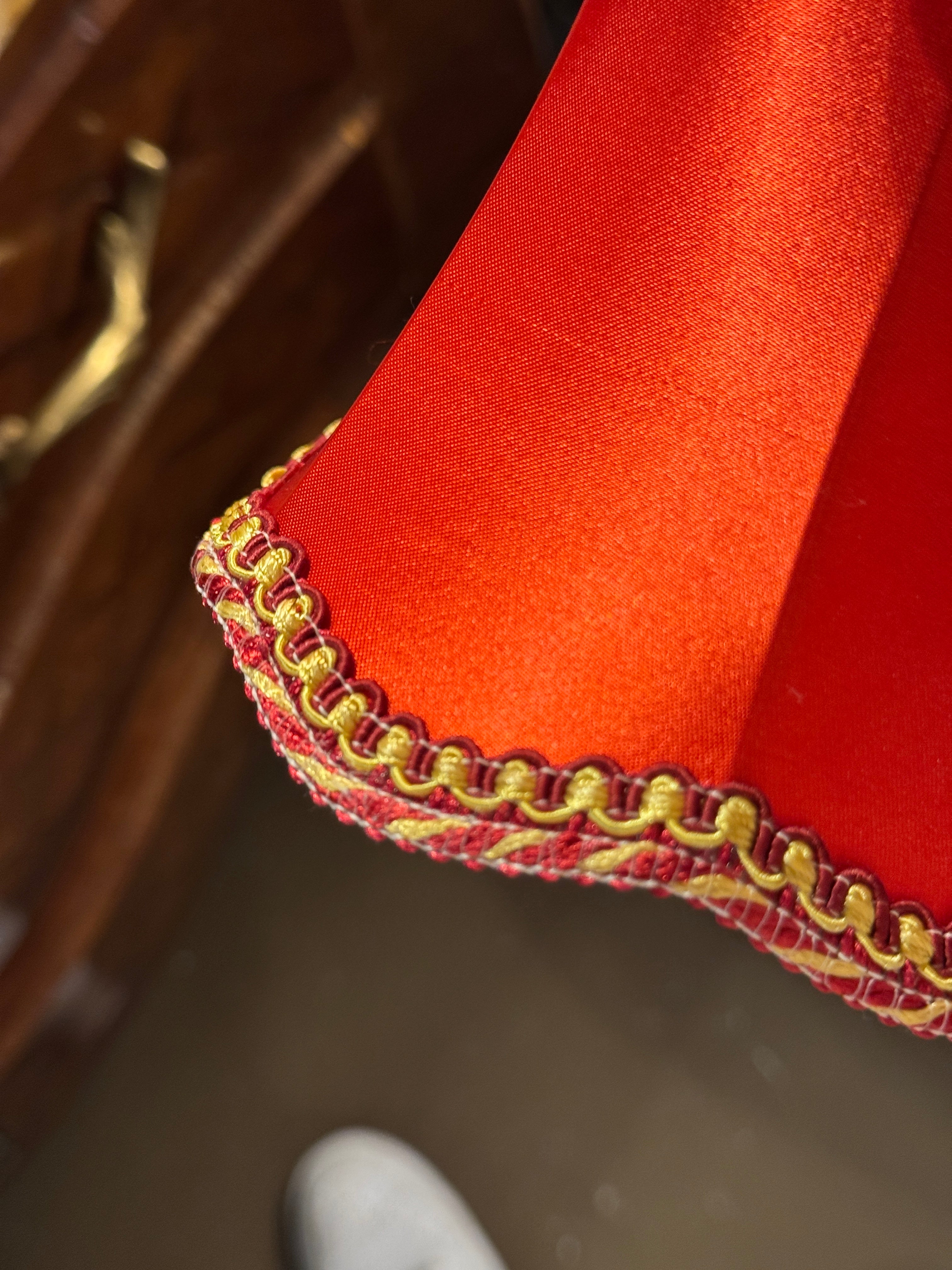 Warm Red Satin Clip On Lamp Shade