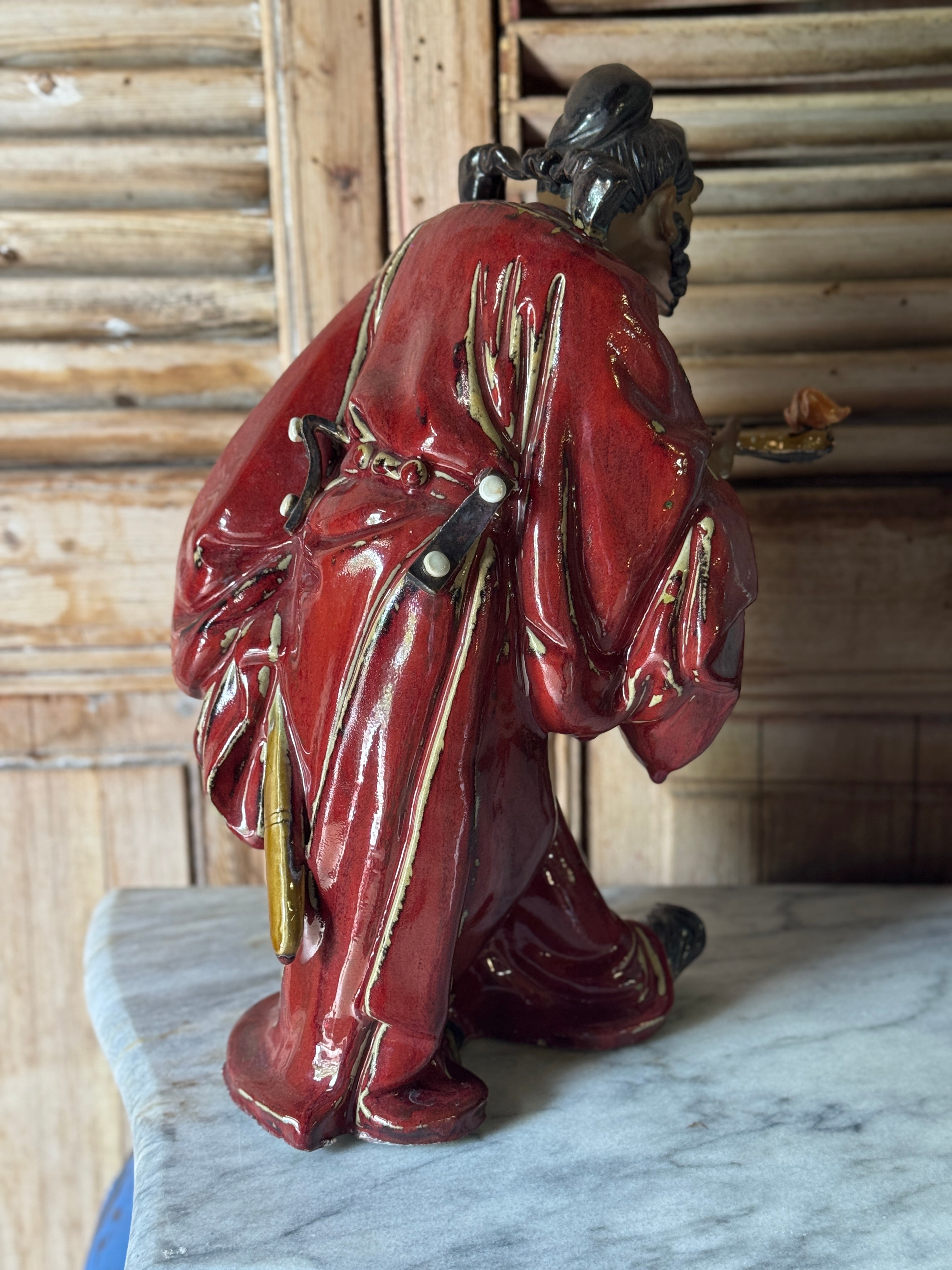 Monumental Chinese Shiwan Pottery Figure of Zhong Kui