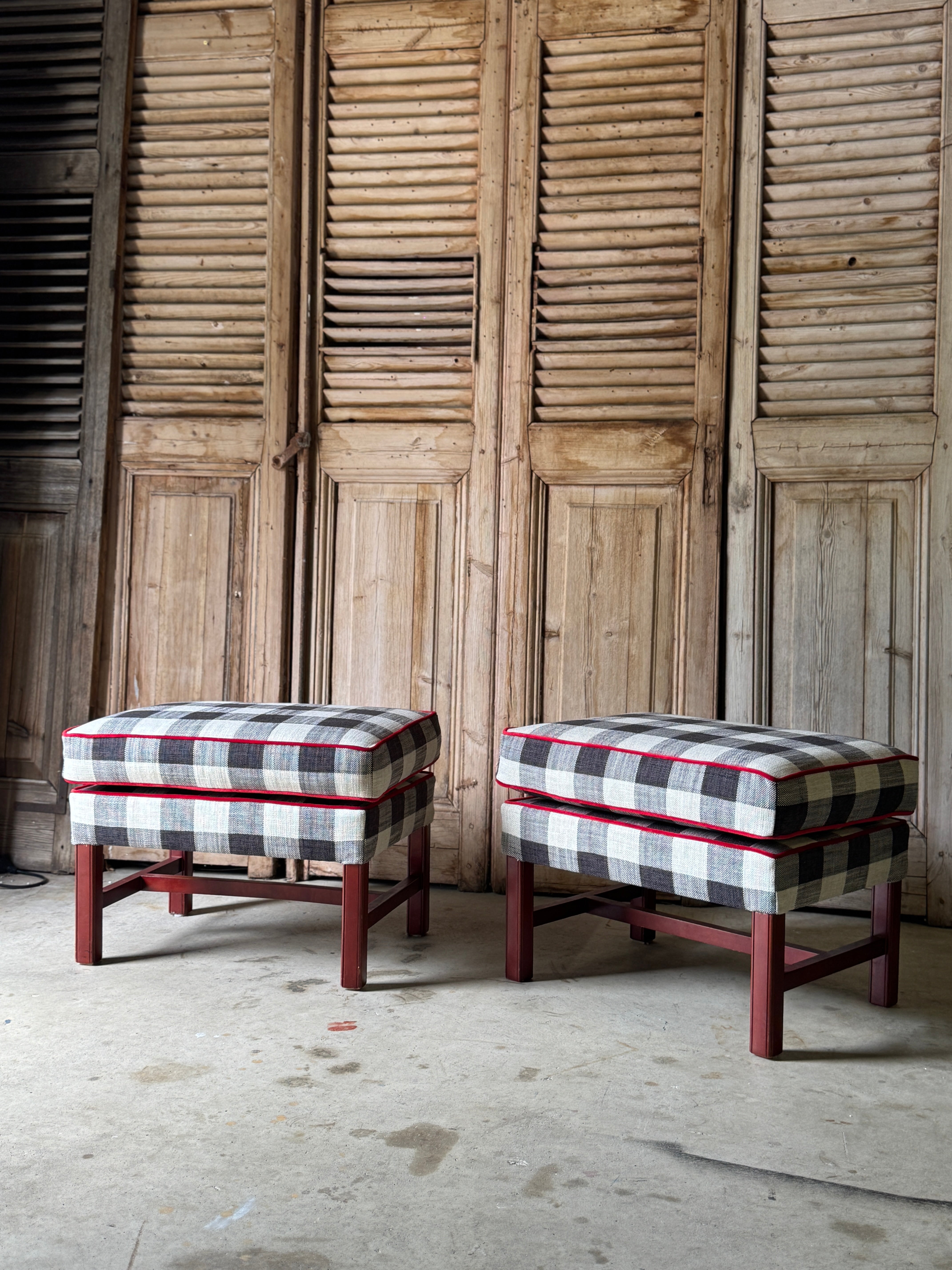 Vintage Gingham Stools