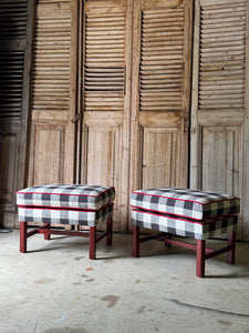 Vintage Gingham Stools