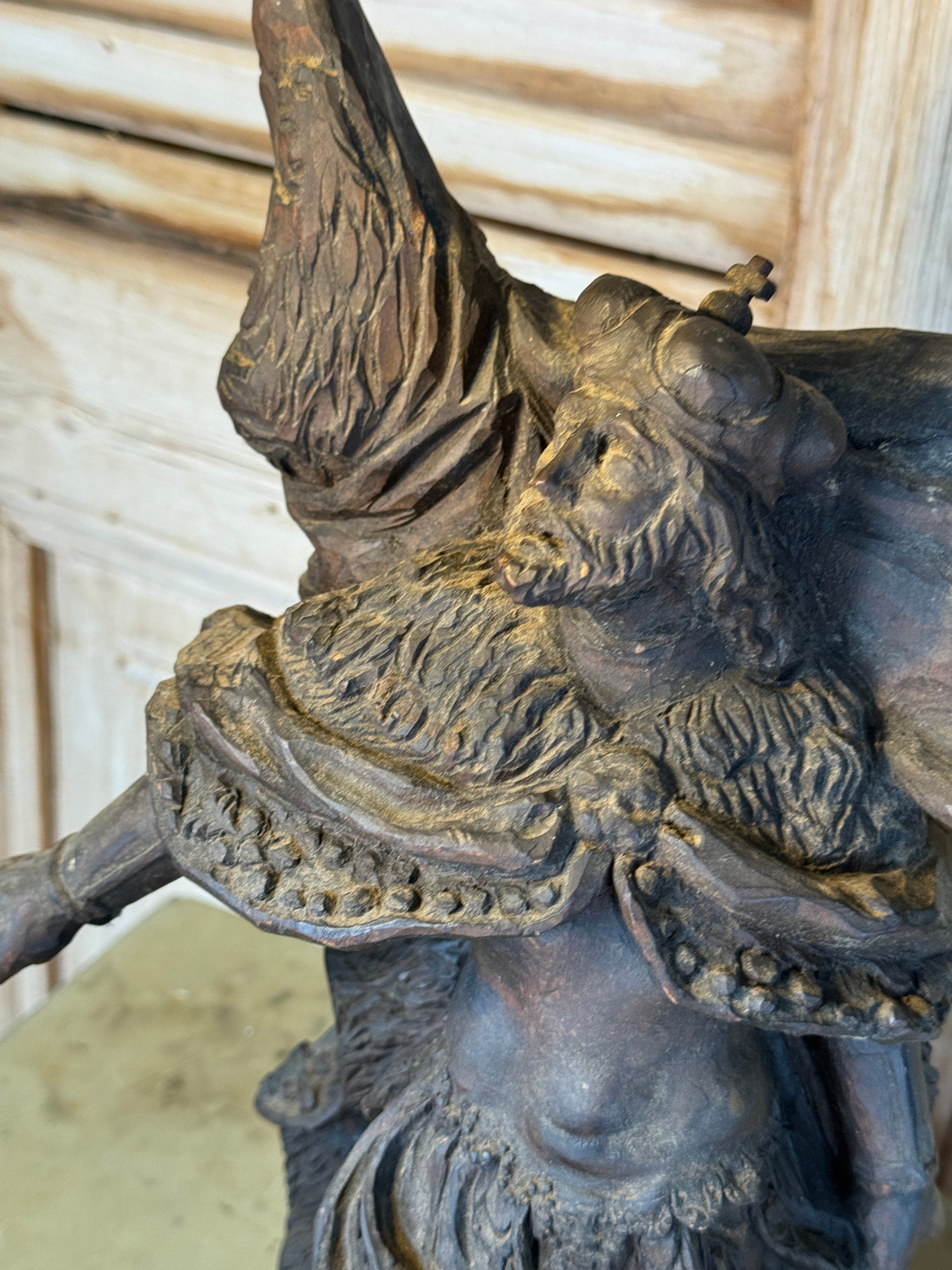 Antique Carved Timber Figure of Royalty