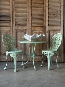 Vintage Mint Green Painted Metal Outdoor Setting