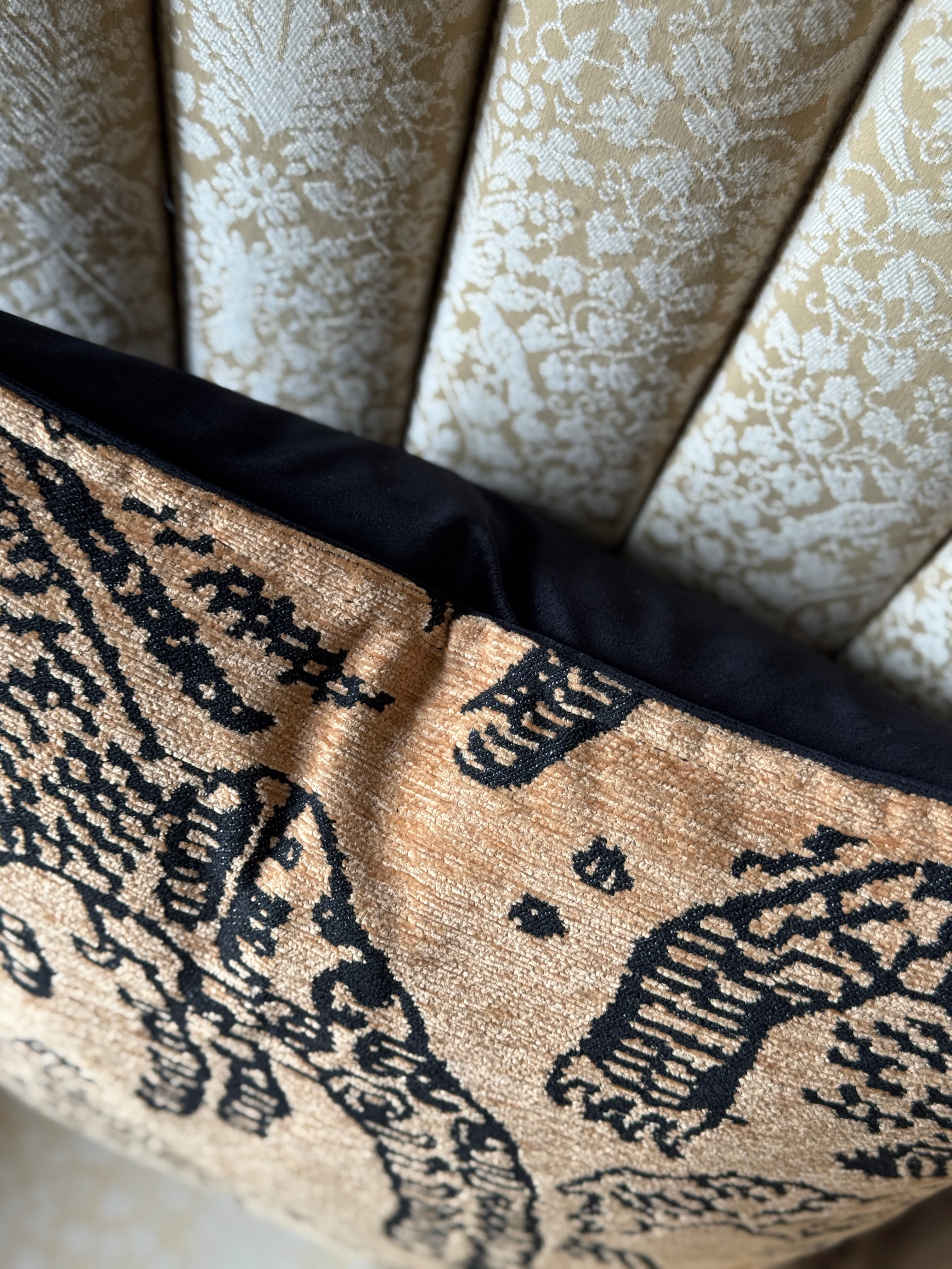Woven Tiger Cushion with Feather Insert