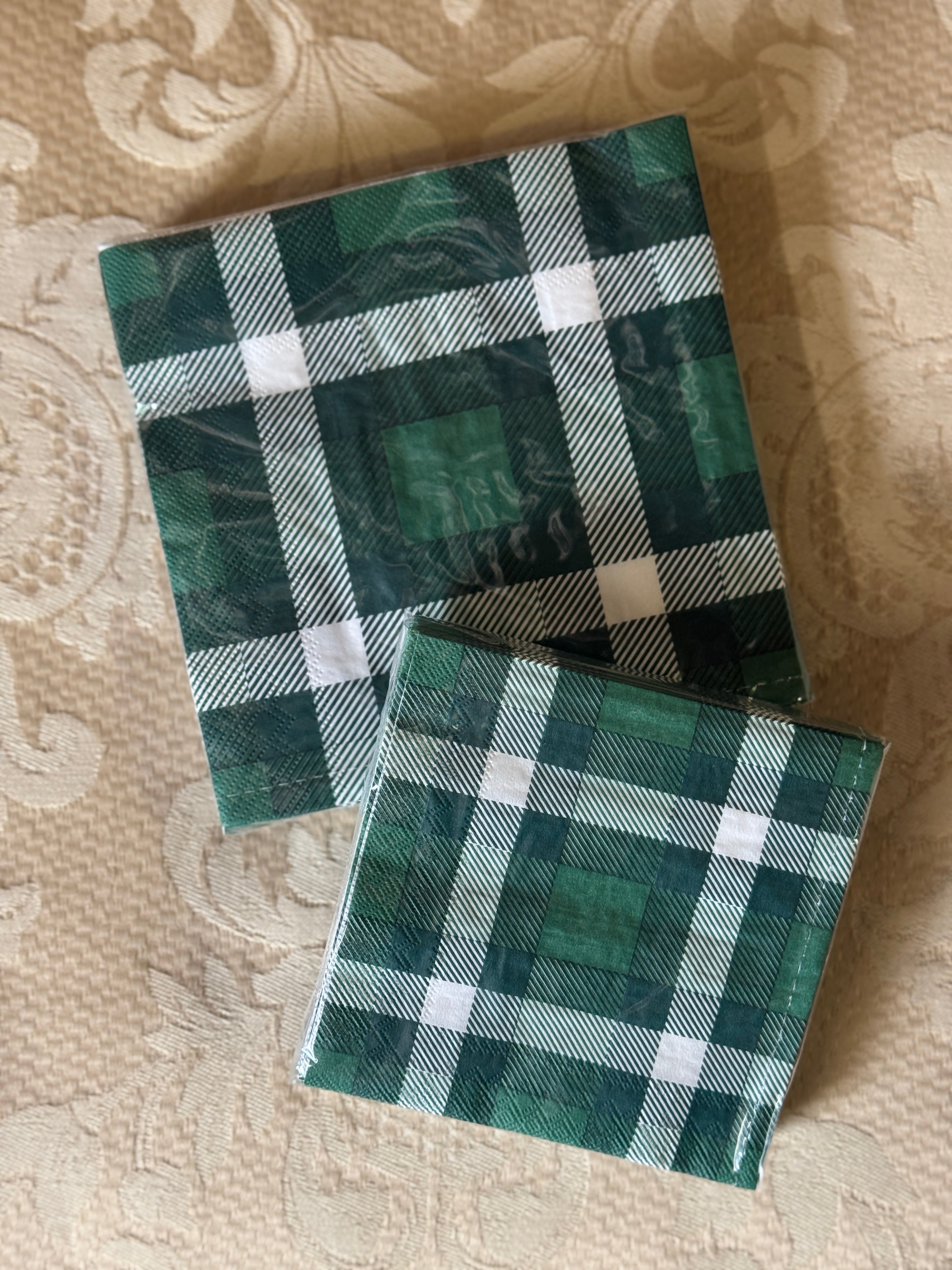 Green Plaid Napkins
