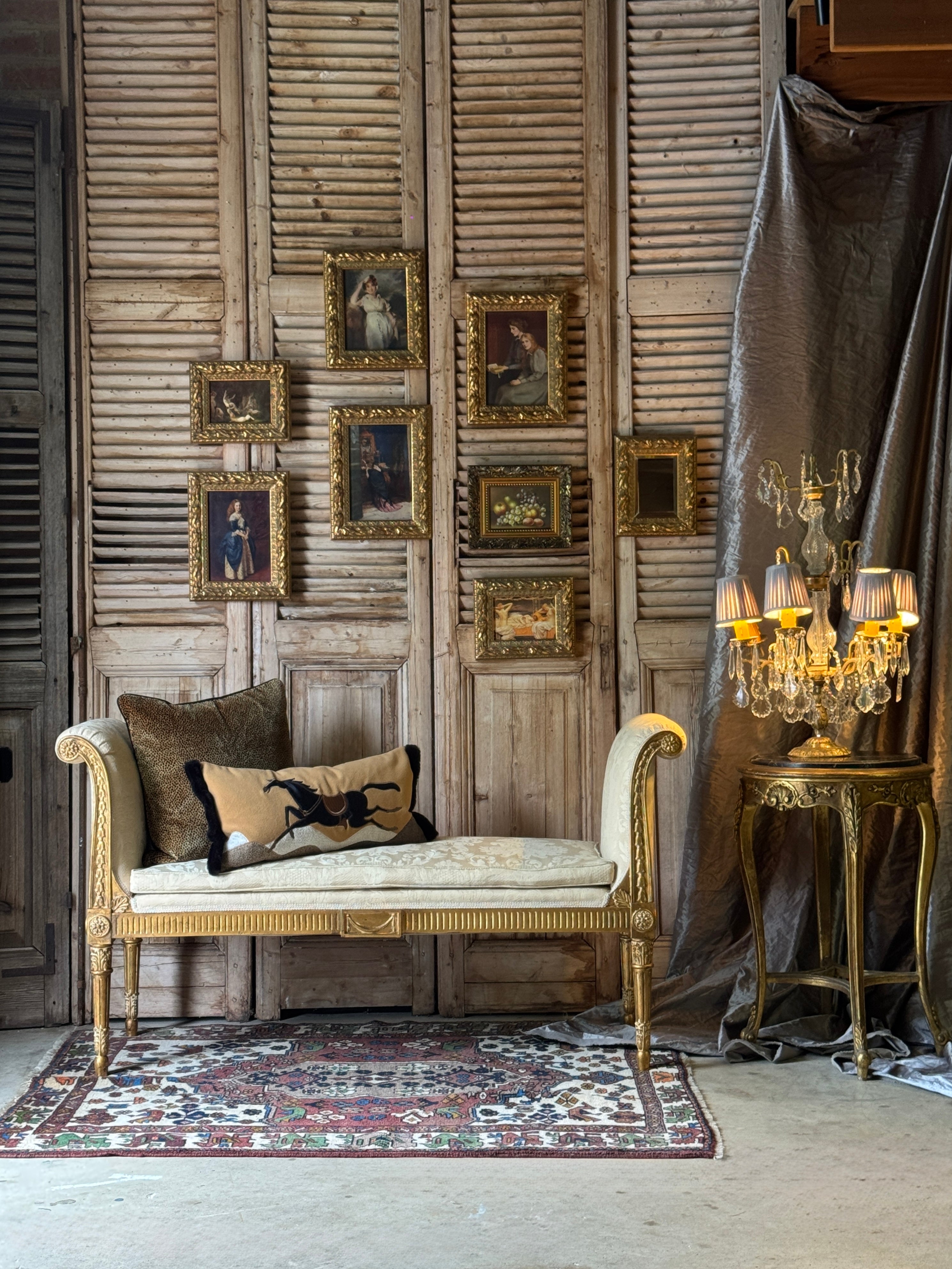 Vintage Ornate Gilt Framed Print of "A Prayer to the Madonna"