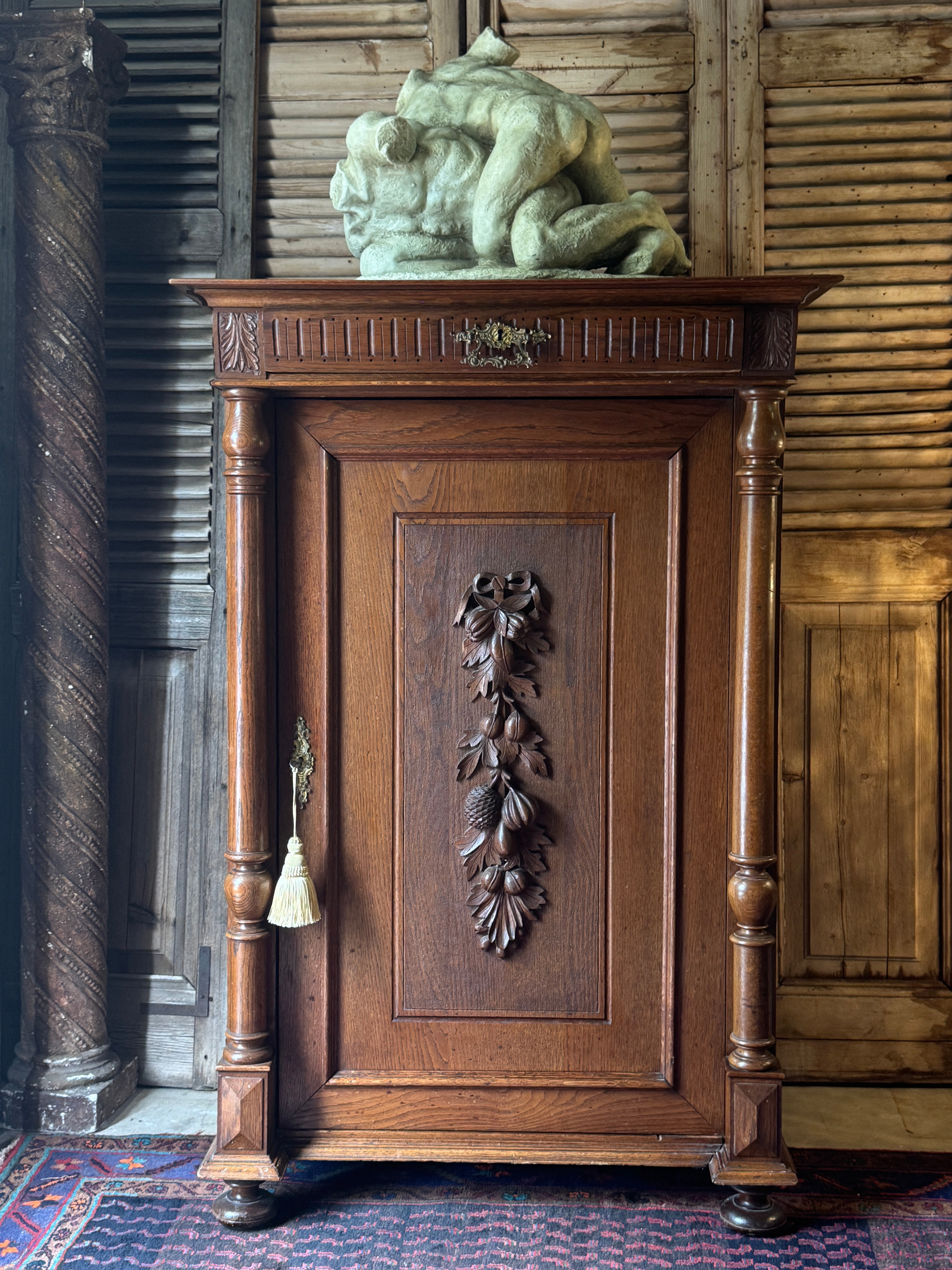 Antique Danish Carved Timber Cabinet