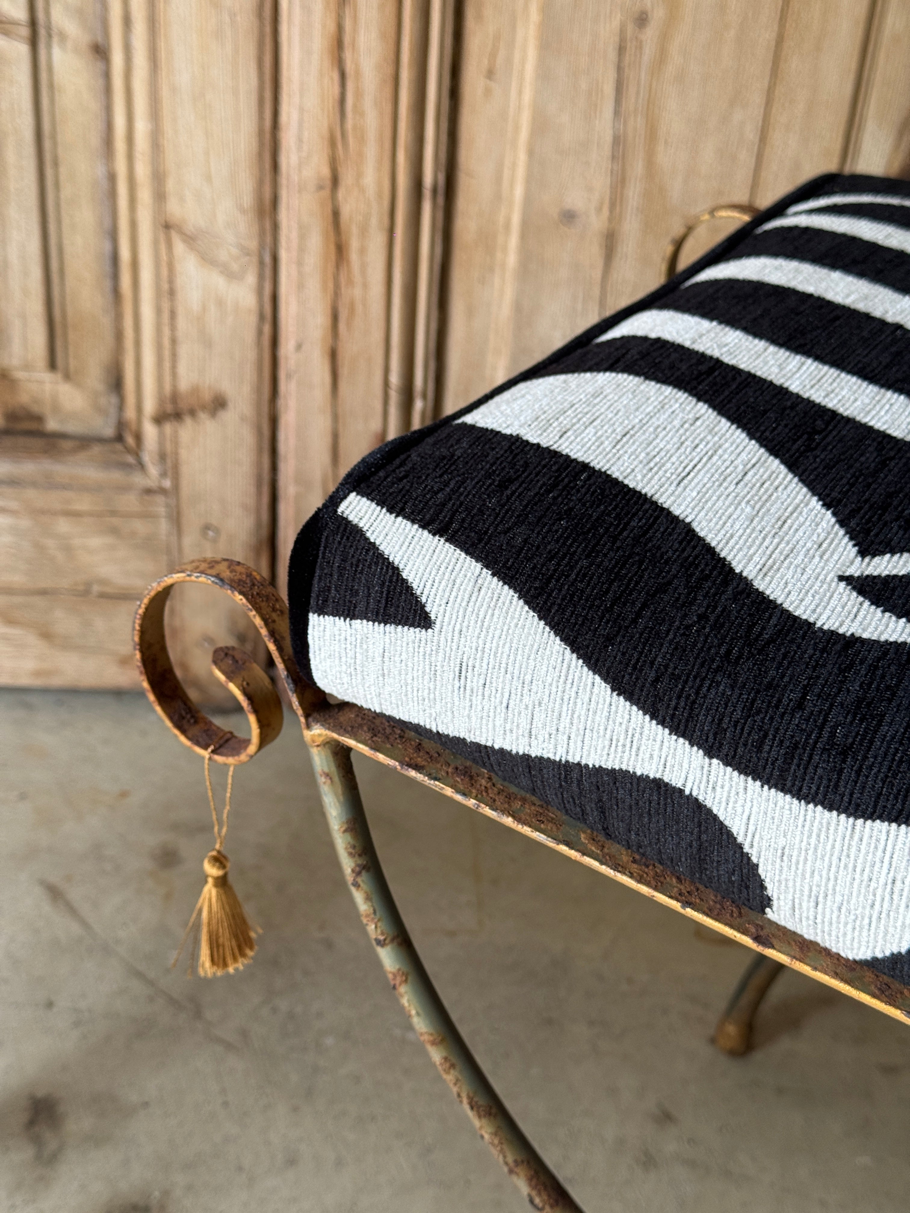 Vintage Pair of Zebra Stools