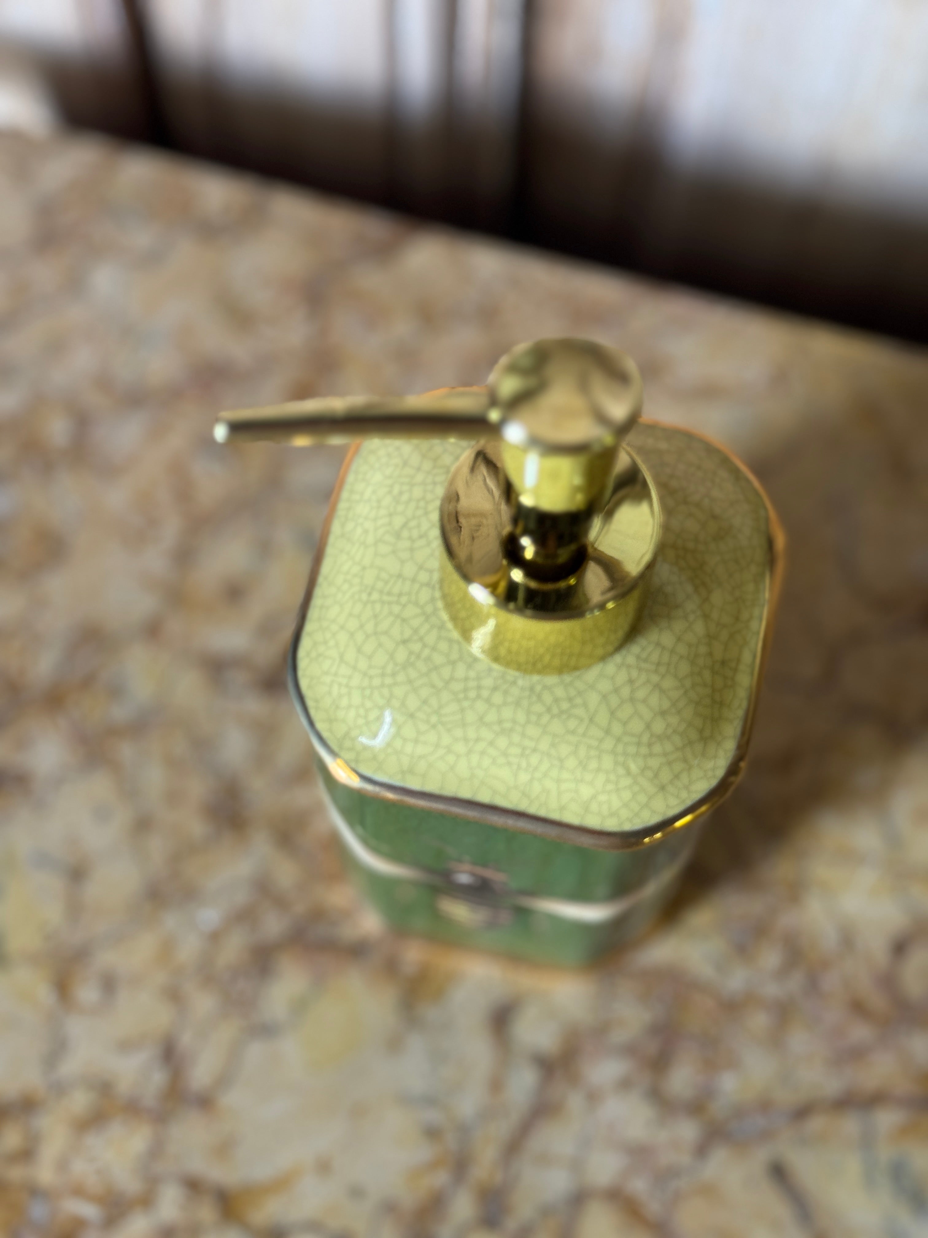 Green Bee Ceramic Soap Dispenser